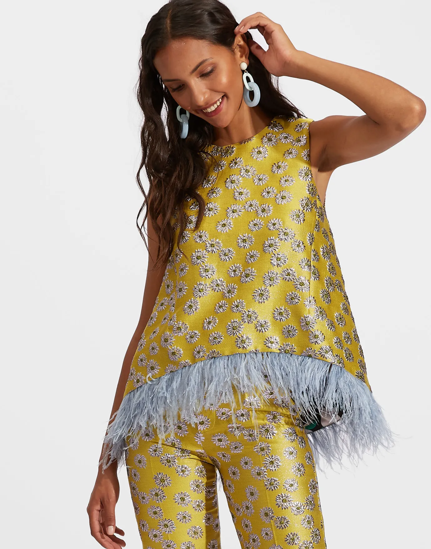 La DoubleJ La Scala Top (With Feathers)Margarita in Jacquard | Chemises Et Tops | READY TO WEAR