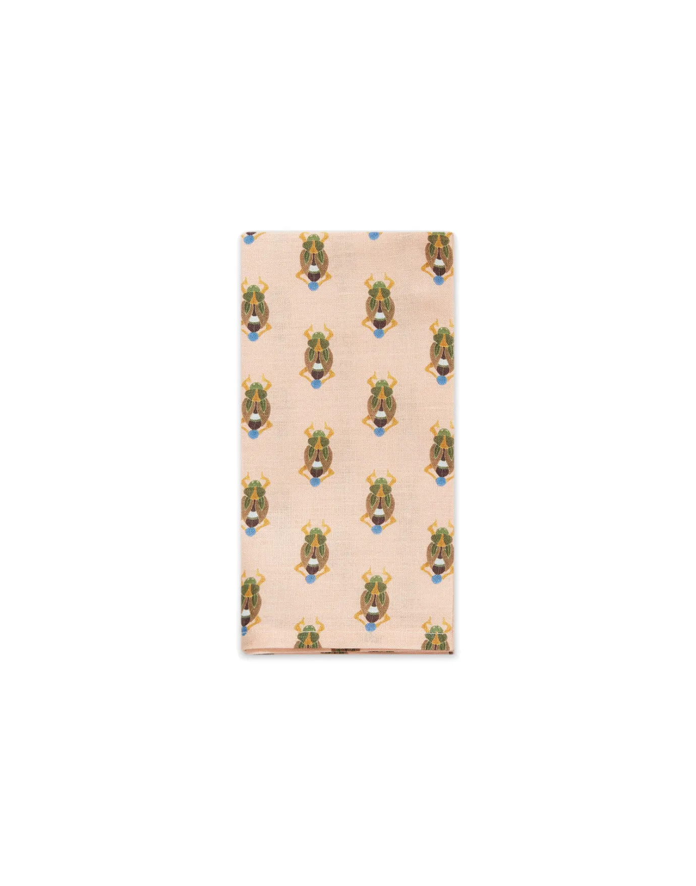 La DoubleJ Large Napkins Set Of 2Pink Scarab in Linen | Nappes | Textiles