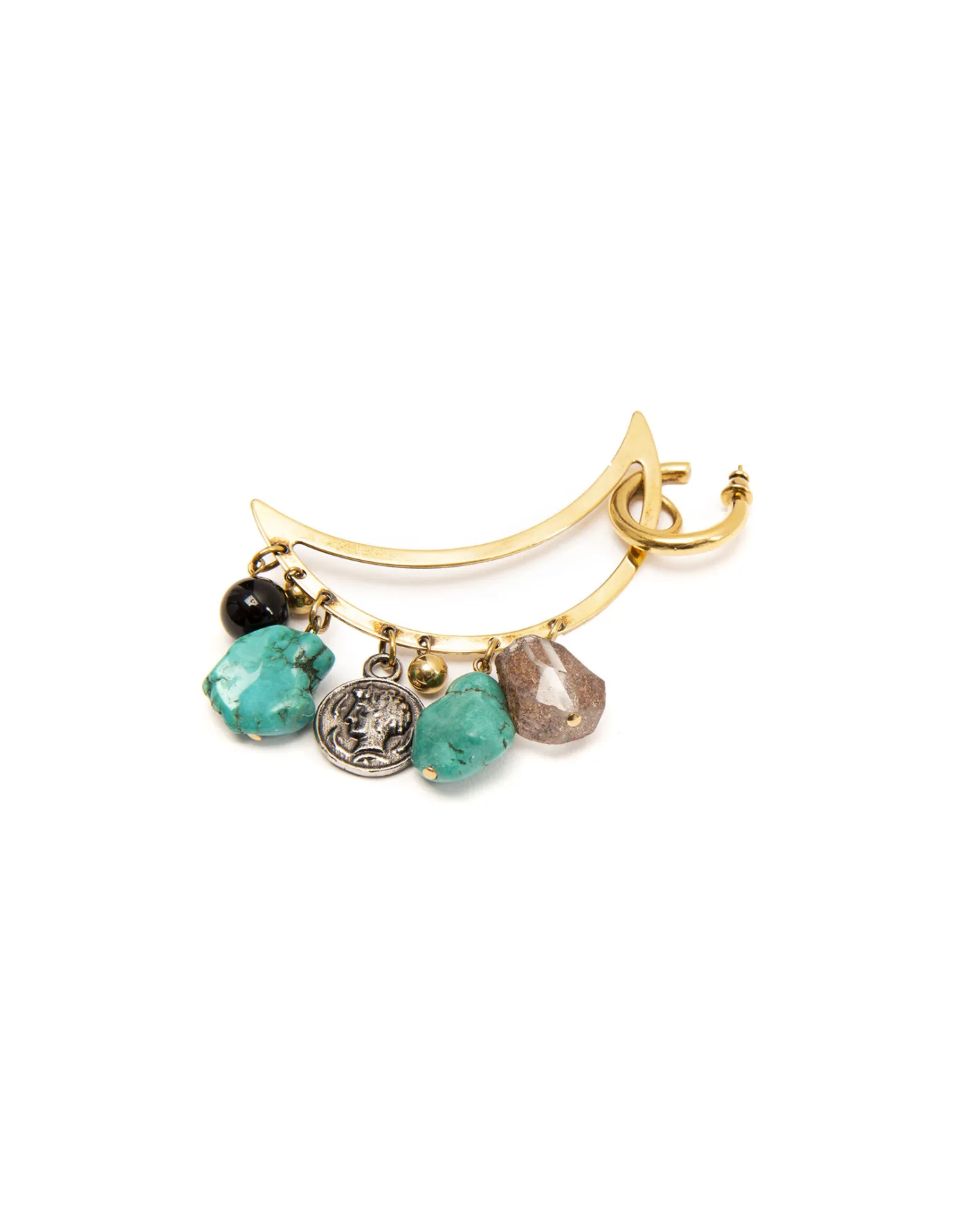 La DoubleJ Luna EarringsSolid Acquamarine in Gold Plated Brass | Bijoux | ACCESSORIES