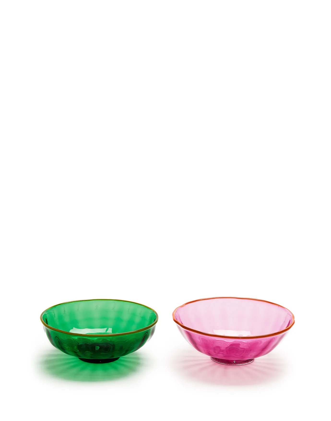 La DoubleJ Luxury Nut Bowl Set of 2Verde/Rosa in Glass | Carafes Et Bols | Verres