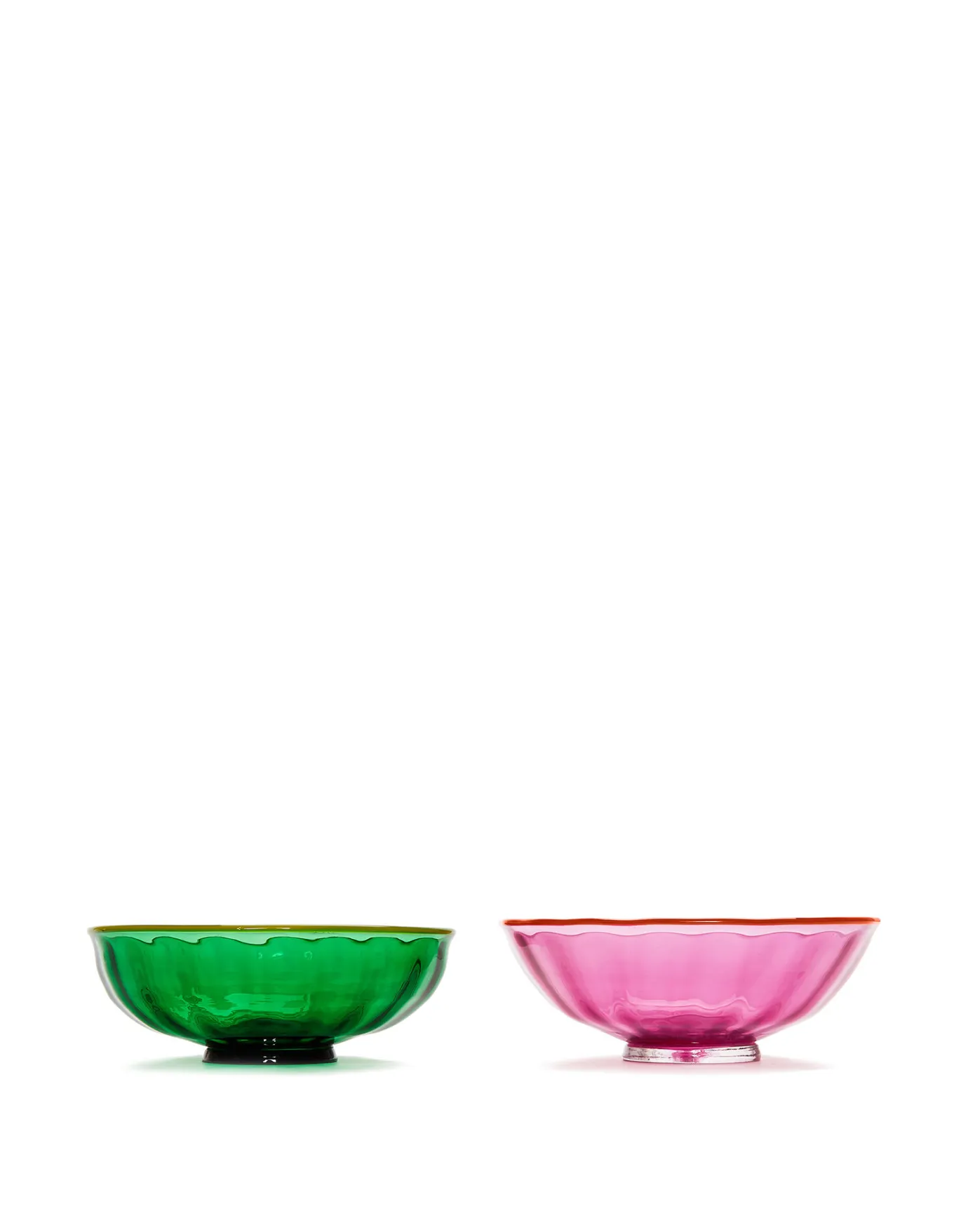 La DoubleJ Luxury Nut Bowl Set of 2Verde/Rosa in Glass | Carafes Et Bols | Verres