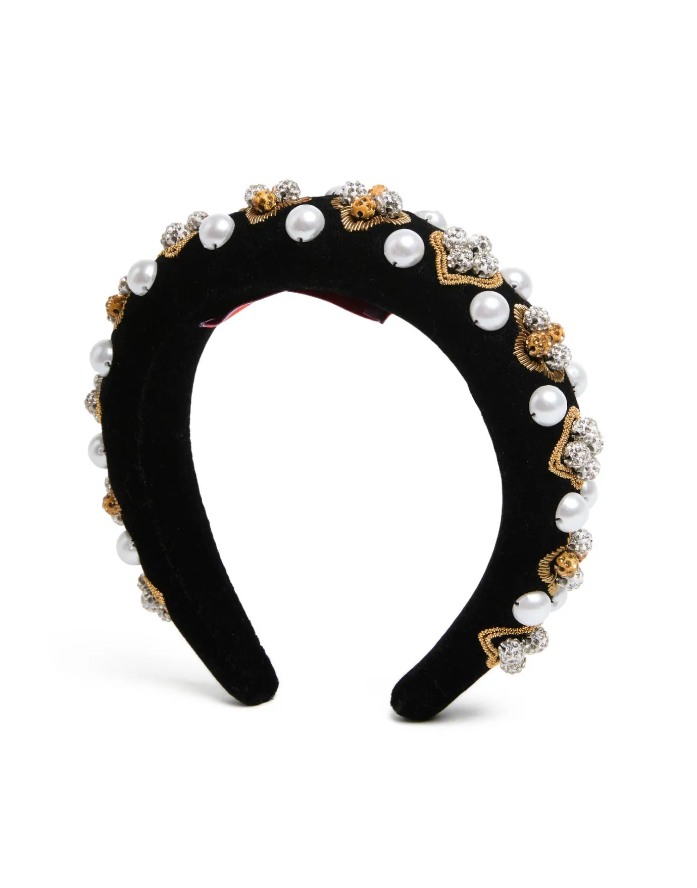 La DoubleJ Medici HeadbandSolid Gold in Velvet Embroidered | Accessoires Pour Cheveux | ACCESSORIES