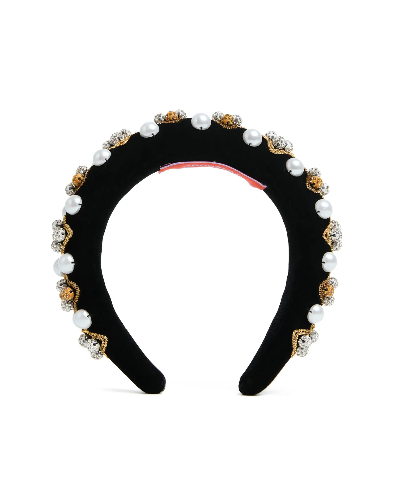 La DoubleJ Medici HeadbandSolid Gold in Velvet Embroidered | Accessoires Pour Cheveux | ACCESSORIES