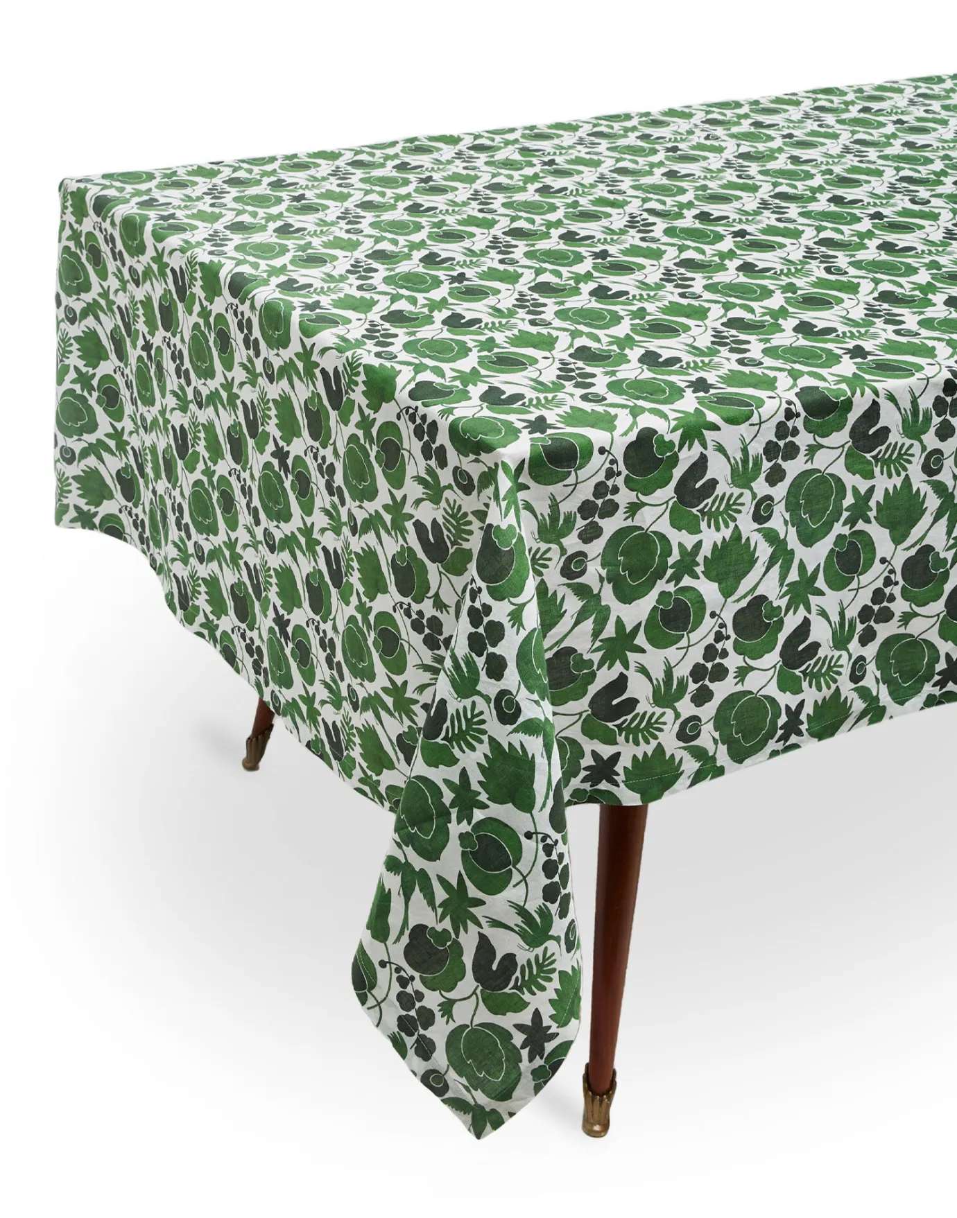 La DoubleJ Medium TableclothWildbird Verde in Linen | Serviettes | Textiles