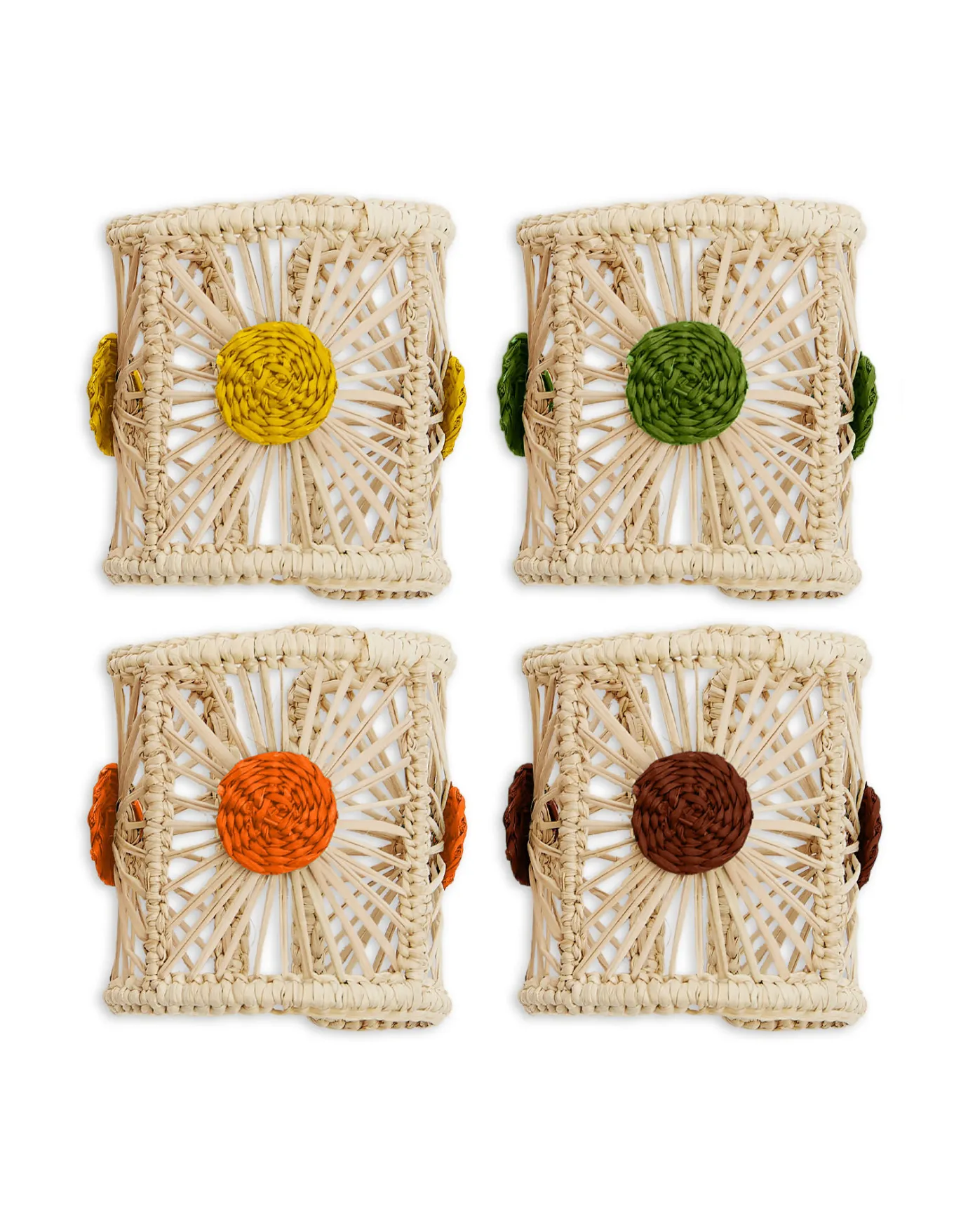 La DoubleJ Napkin Rings Set Of 4Mixed in Iraca | Nappes | Textiles