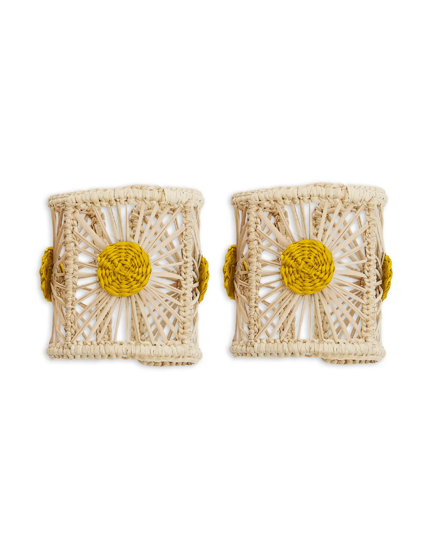 La DoubleJ Napkin Rings Set Of 2Yellow in Iraca | Nappes | Textiles