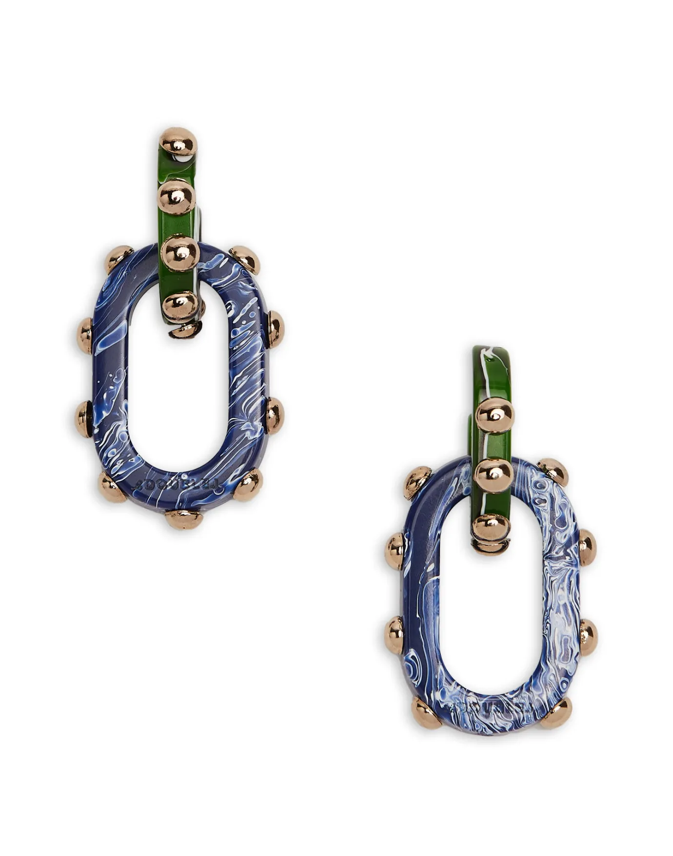 La DoubleJ Nefertiti Double EarringsDark Green in Acrylic Resin | Bijoux | ACCESSORIES