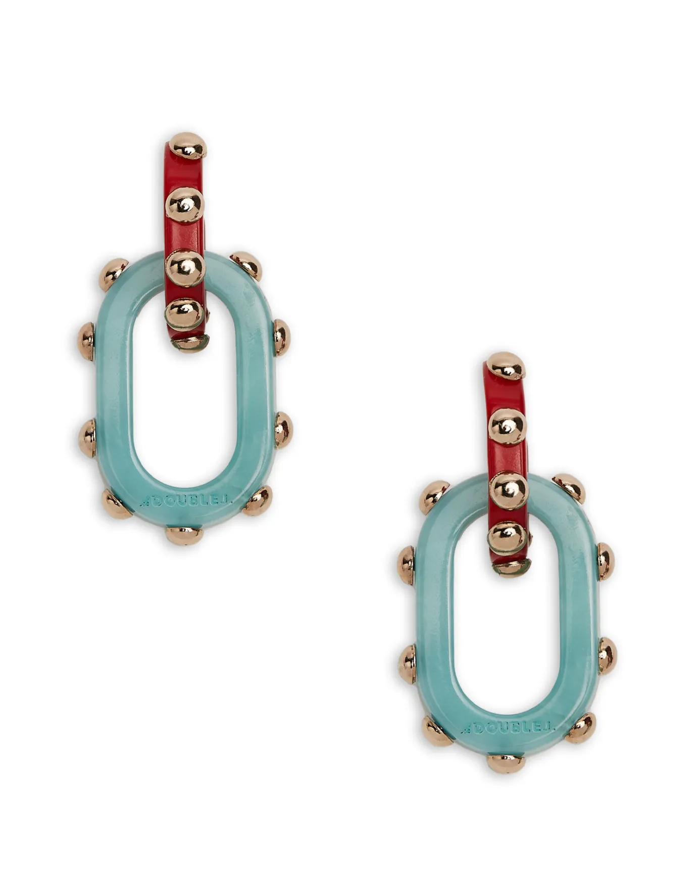 La DoubleJ Nefertiti Double EarringsRed in Acrylic Resin | Bijoux | ACCESSORIES