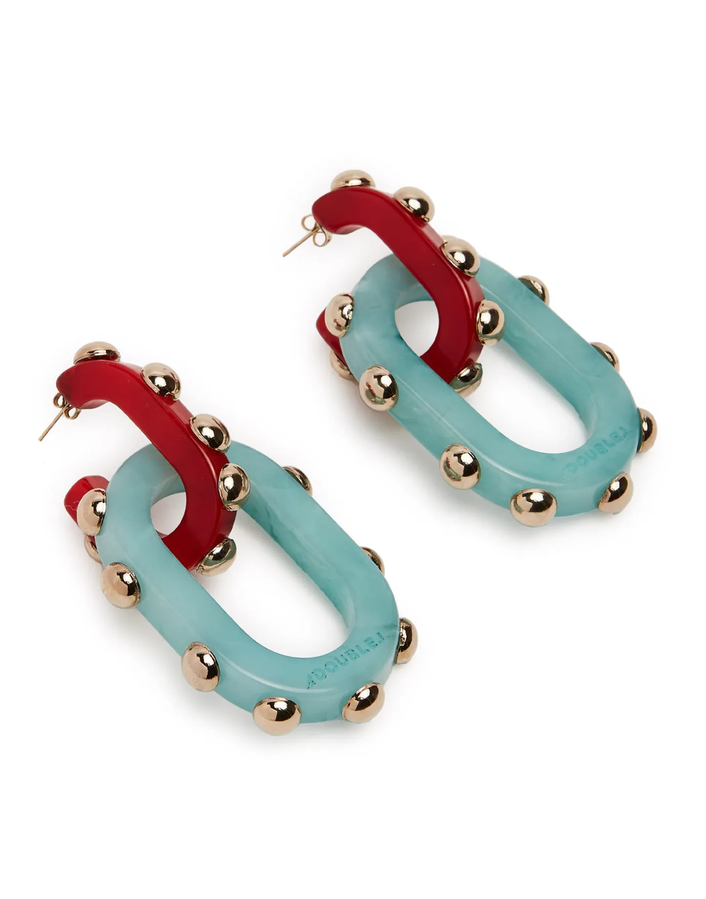 La DoubleJ Nefertiti Double EarringsRed in Acrylic Resin | Bijoux | ACCESSORIES