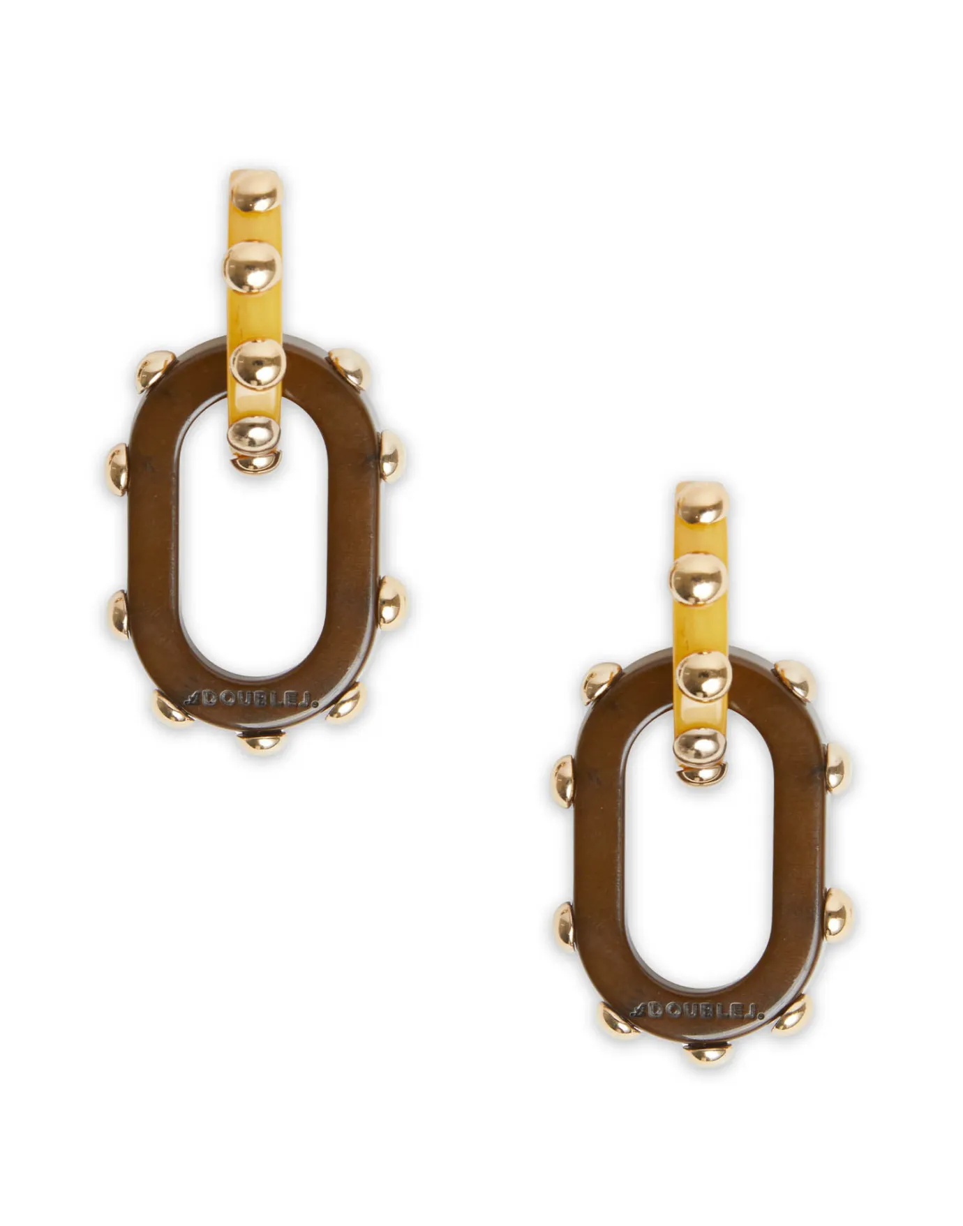 La DoubleJ Nefertiti Double EarringsSolid Yellow in Acrylic Resin | Bijoux | ACCESSORIES