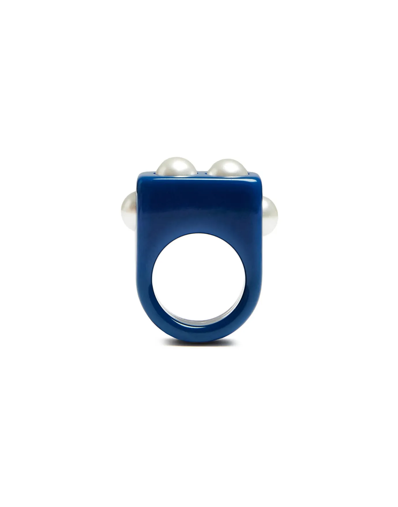 La DoubleJ Nefertiti RingSolid Royal Blue in Acrylic Resin | Bijoux | ACCESSORIES