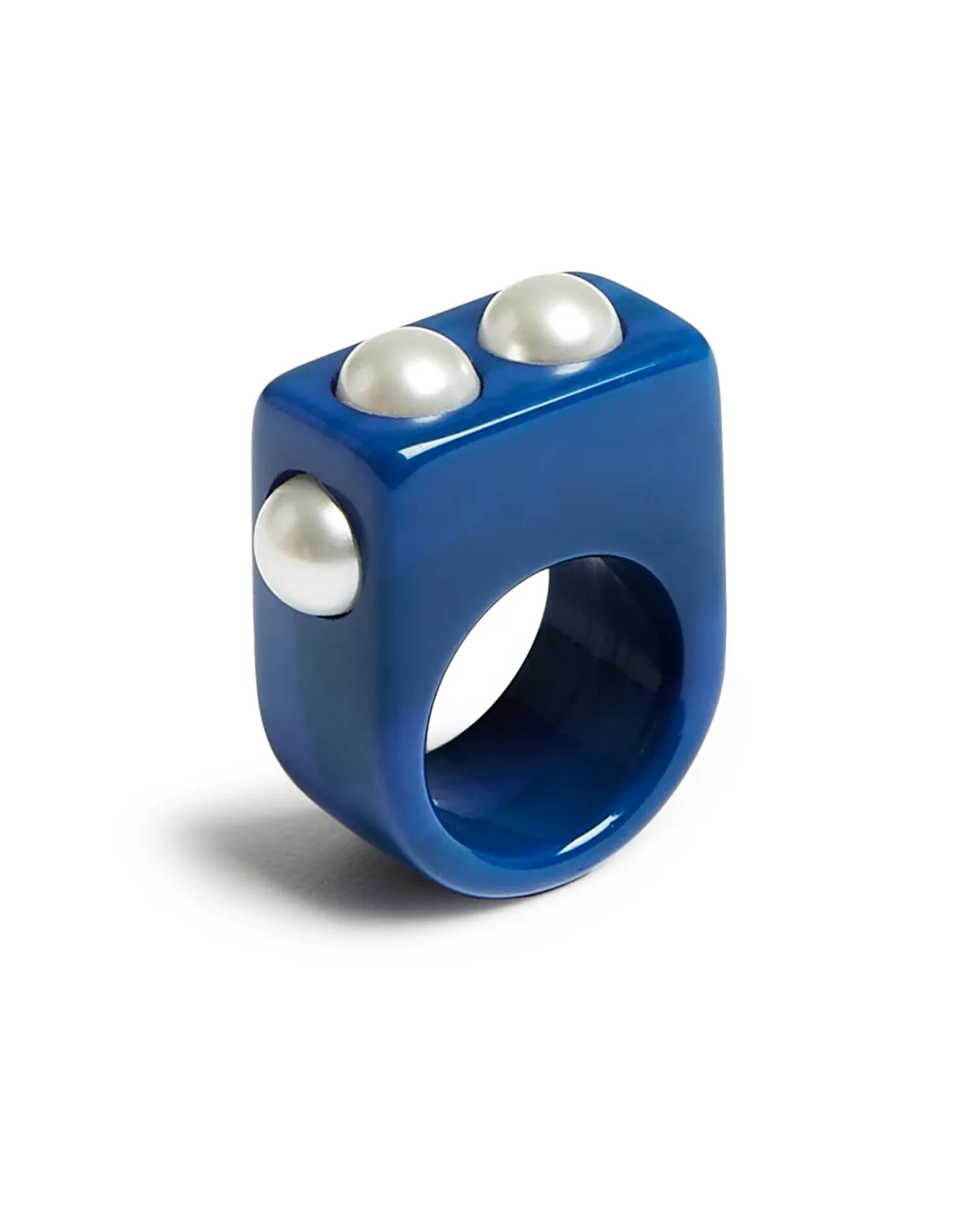 La DoubleJ Nefertiti RingSolid Royal Blue in Acrylic Resin | Bijoux | ACCESSORIES