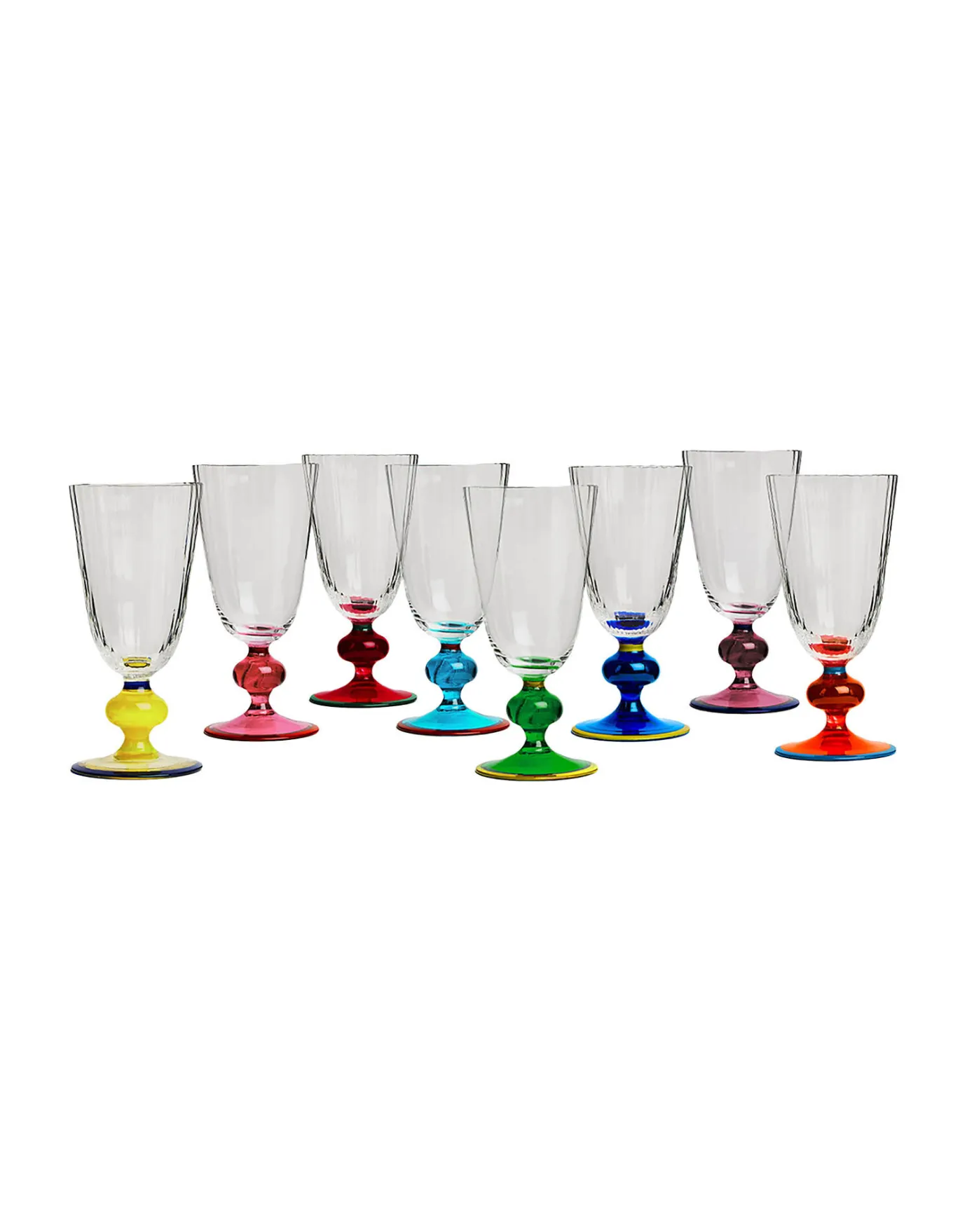 La DoubleJ Perfetto Glasses Set of 8Mixed in Murano Glass | Verres à Eau | Verres