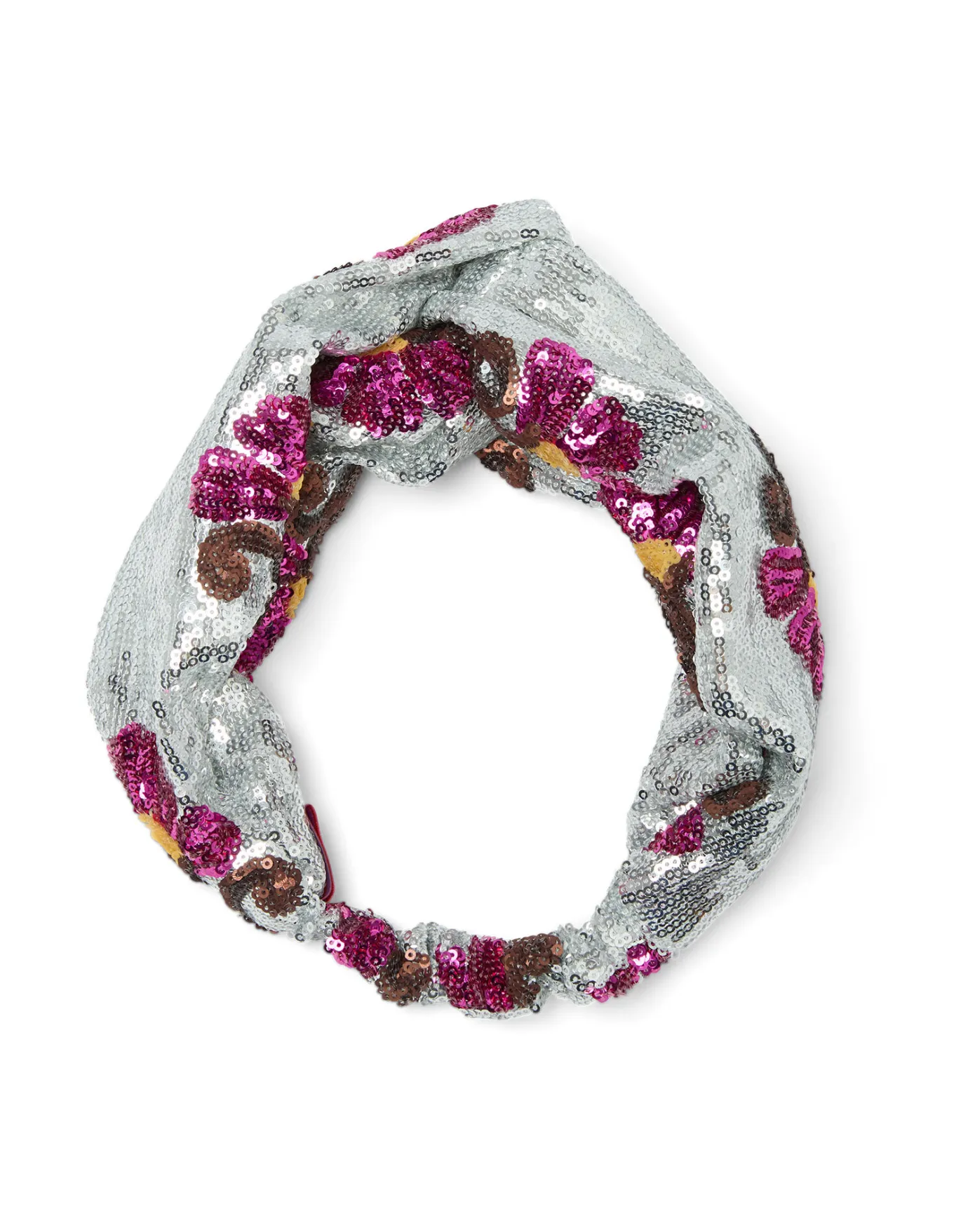 La DoubleJ Pinup HeadbandSilver in Textured Sequins | Accessoires Pour Cheveux | ACCESSORIES