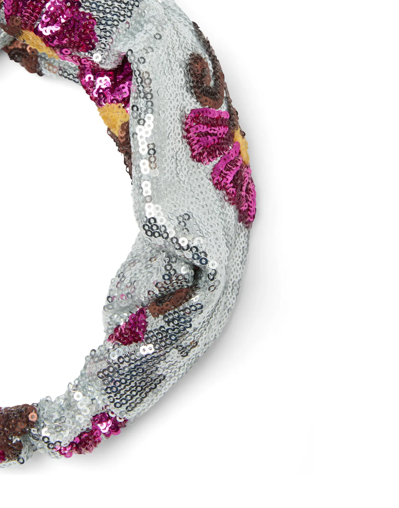 La DoubleJ Pinup HeadbandSilver in Textured Sequins | Accessoires Pour Cheveux | ACCESSORIES