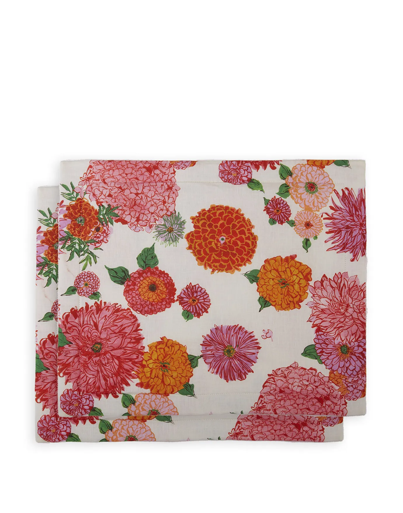 La DoubleJ Placemat Set Of 2Bright Blooms in Linen | Sets De Table | Textiles