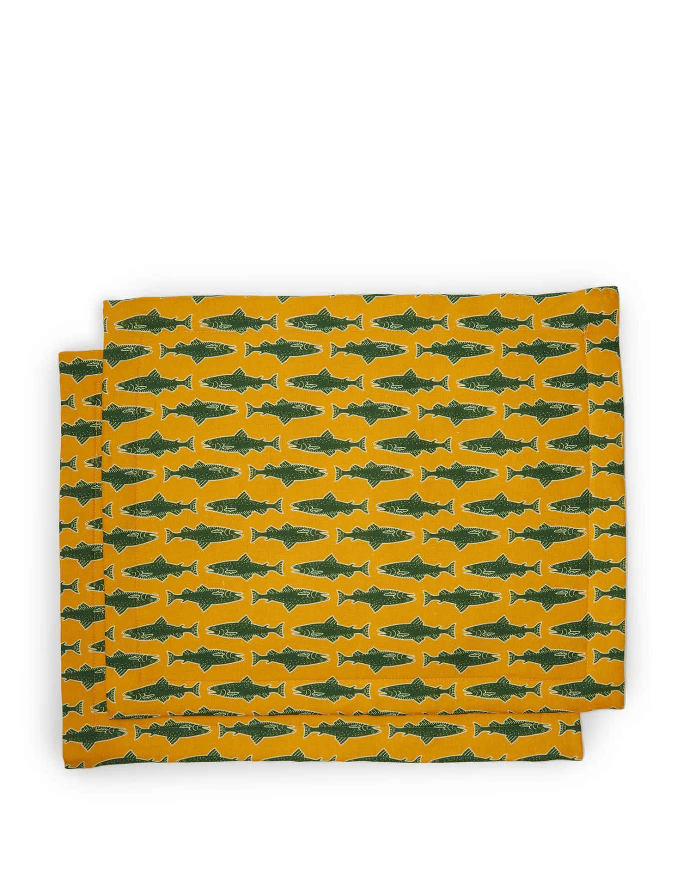 La DoubleJ Placemat Set Of 2Como Fish Yellow in Linen | Sets De Table | Textiles