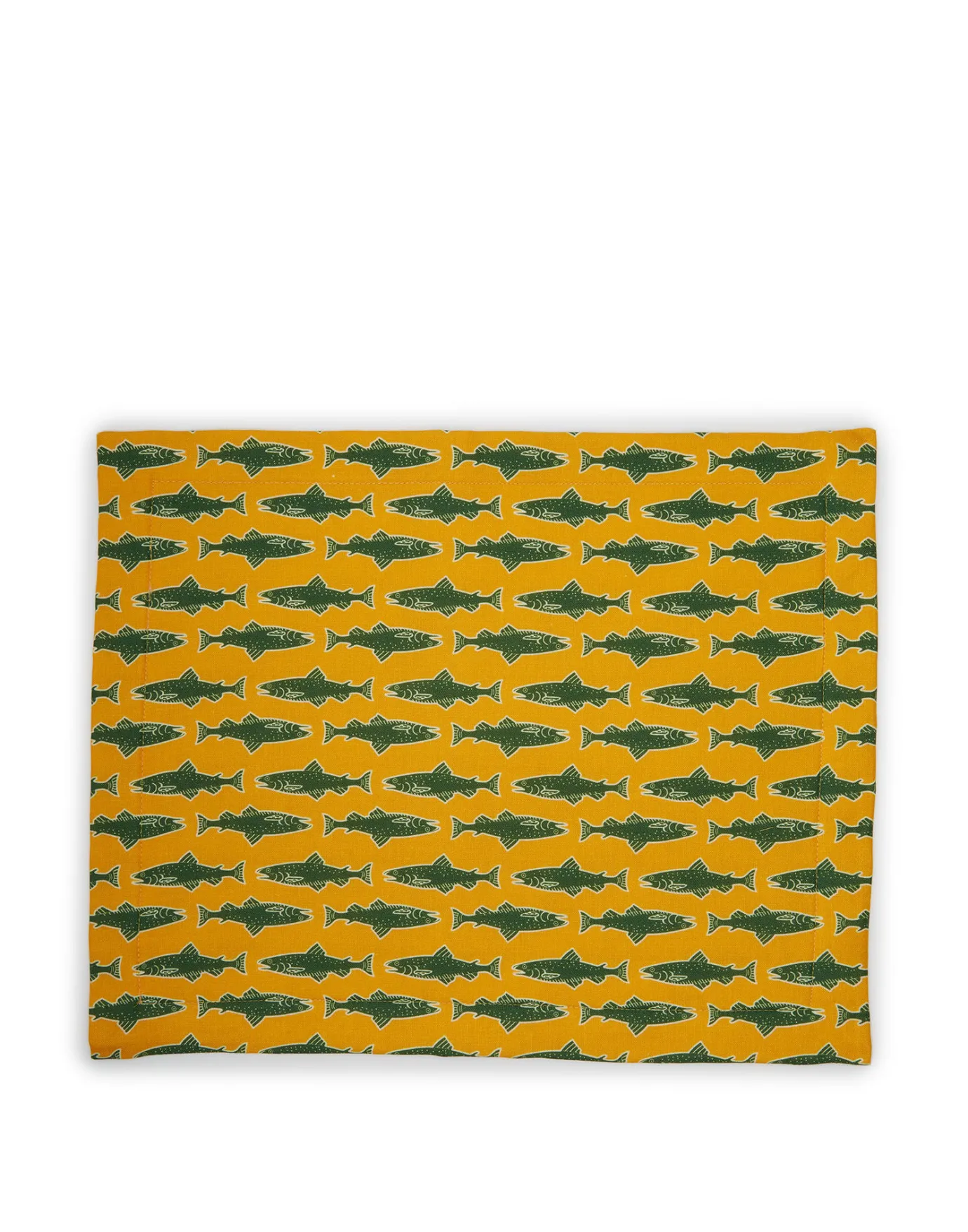 La DoubleJ Placemat Set Of 2Como Fish Yellow in Linen | Sets De Table | Textiles