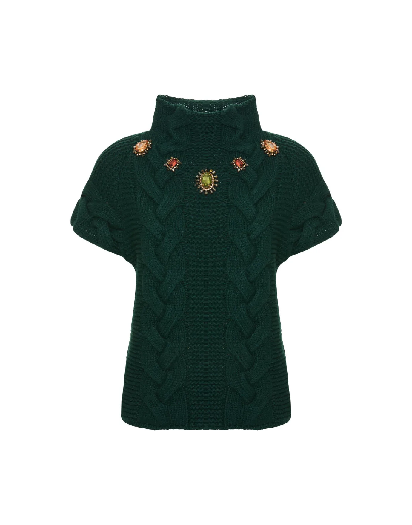 La DoubleJ Portrait TopSolid Green in Chunky Wool | Pulls | READY TO WEAR