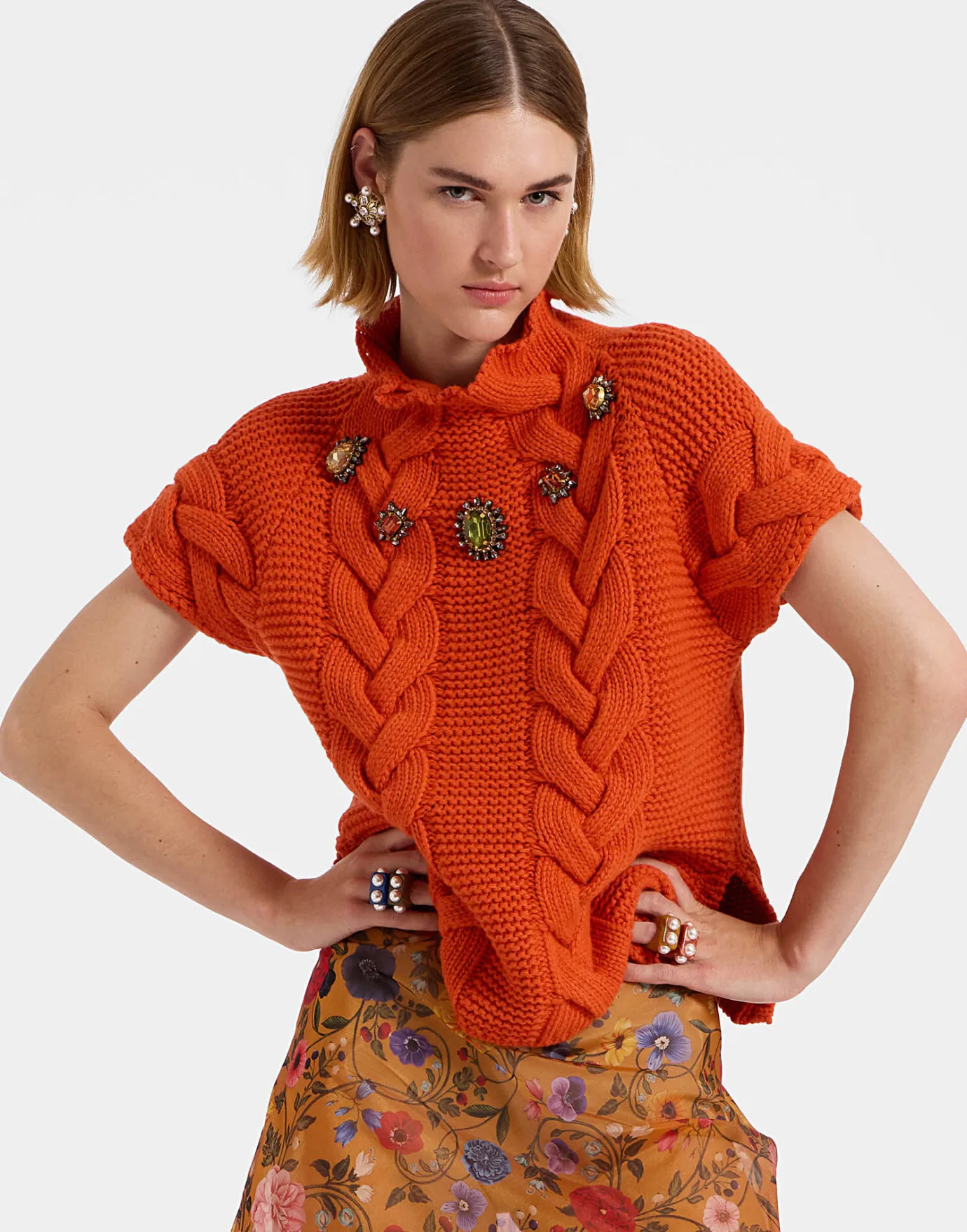 La DoubleJ Portrait TopSolid Rust in Chunky Wool | Pulls | READY TO WEAR