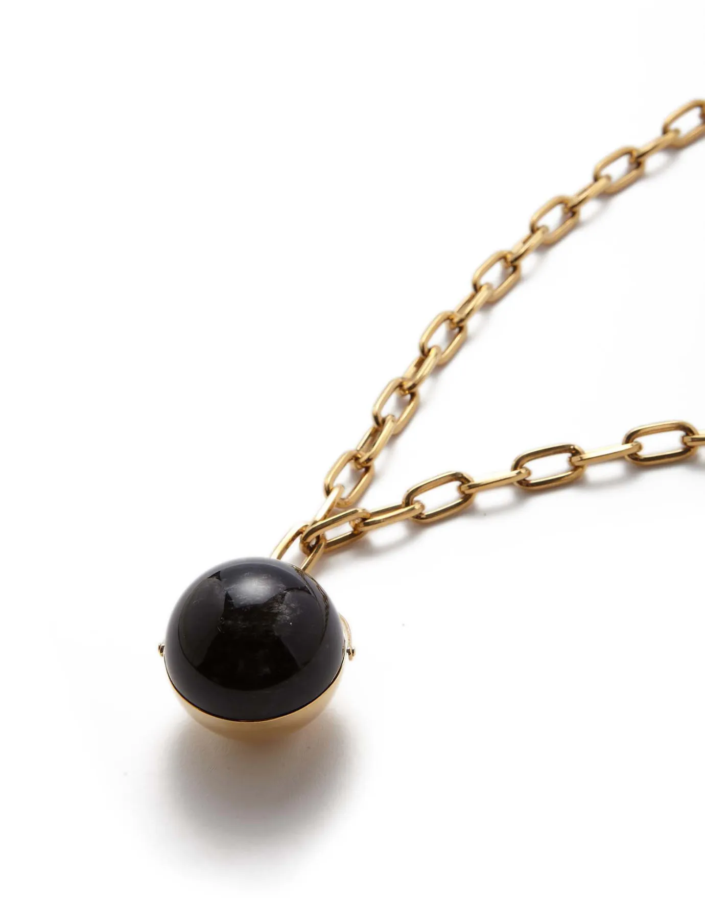 La DoubleJ Power Pendant NecklaceBlack Obsidian in Brass | Bijoux | ACCESSORIES