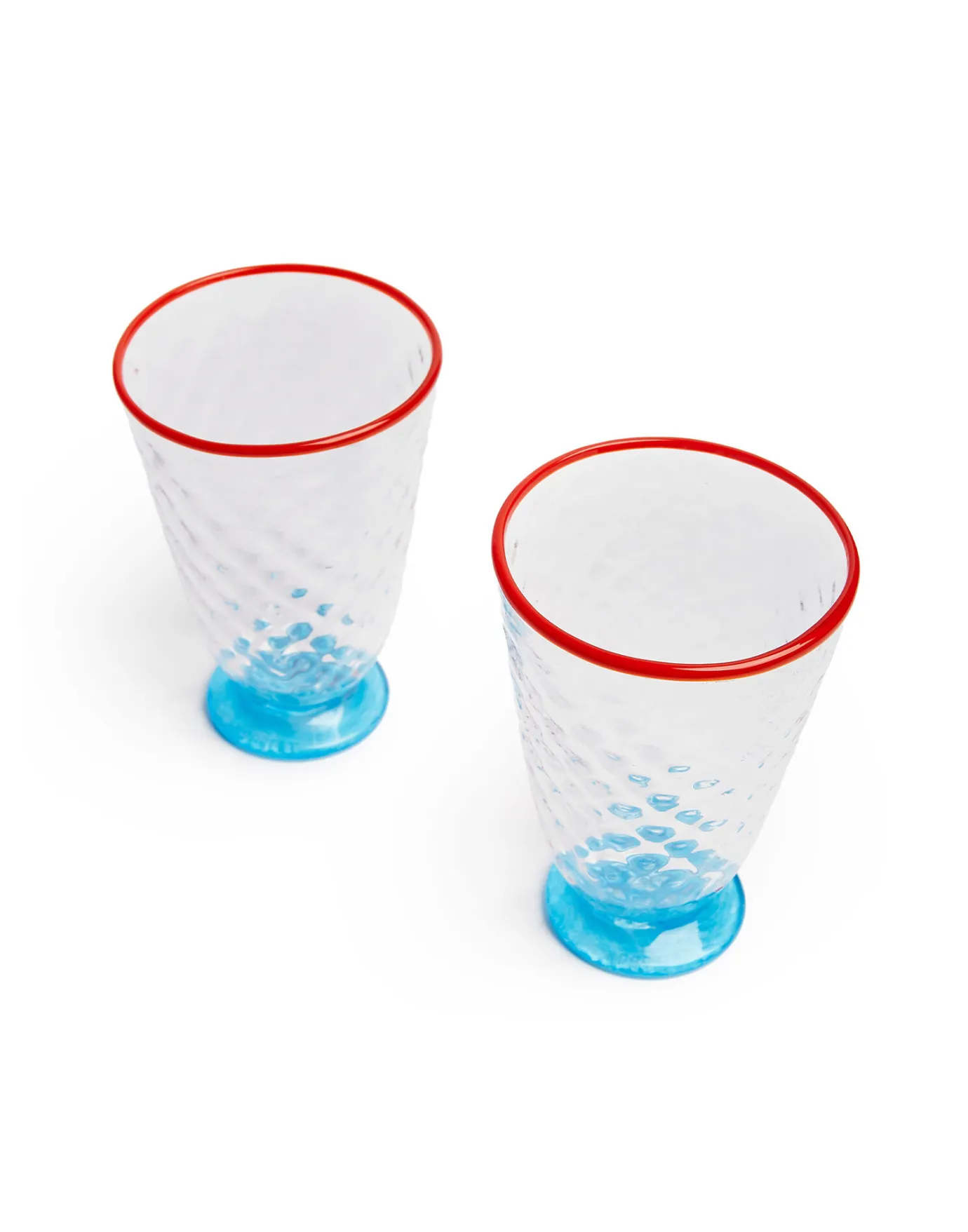 La DoubleJ Quilted Glasses Set Of 2Blue in Murano Glass | Verres à Eau | Verres