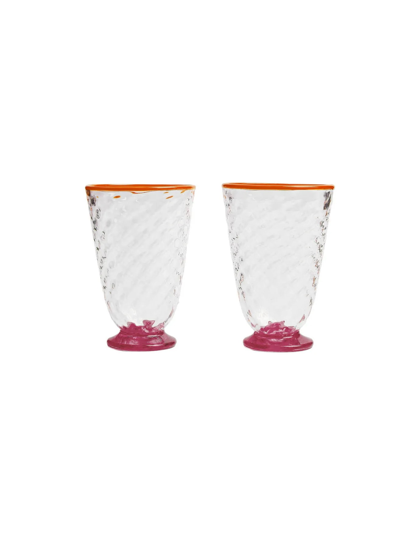 La DoubleJ Quilted Glasses Set Of 2Fuchsia in Murano Glass | Verres à Eau | Verres