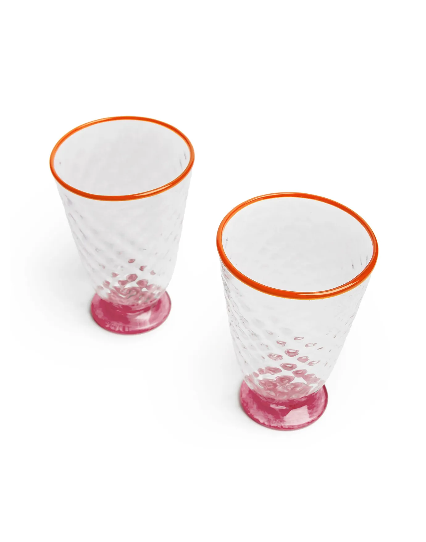 La DoubleJ Quilted Glasses Set Of 2Fuchsia in Murano Glass | Verres à Eau | Verres