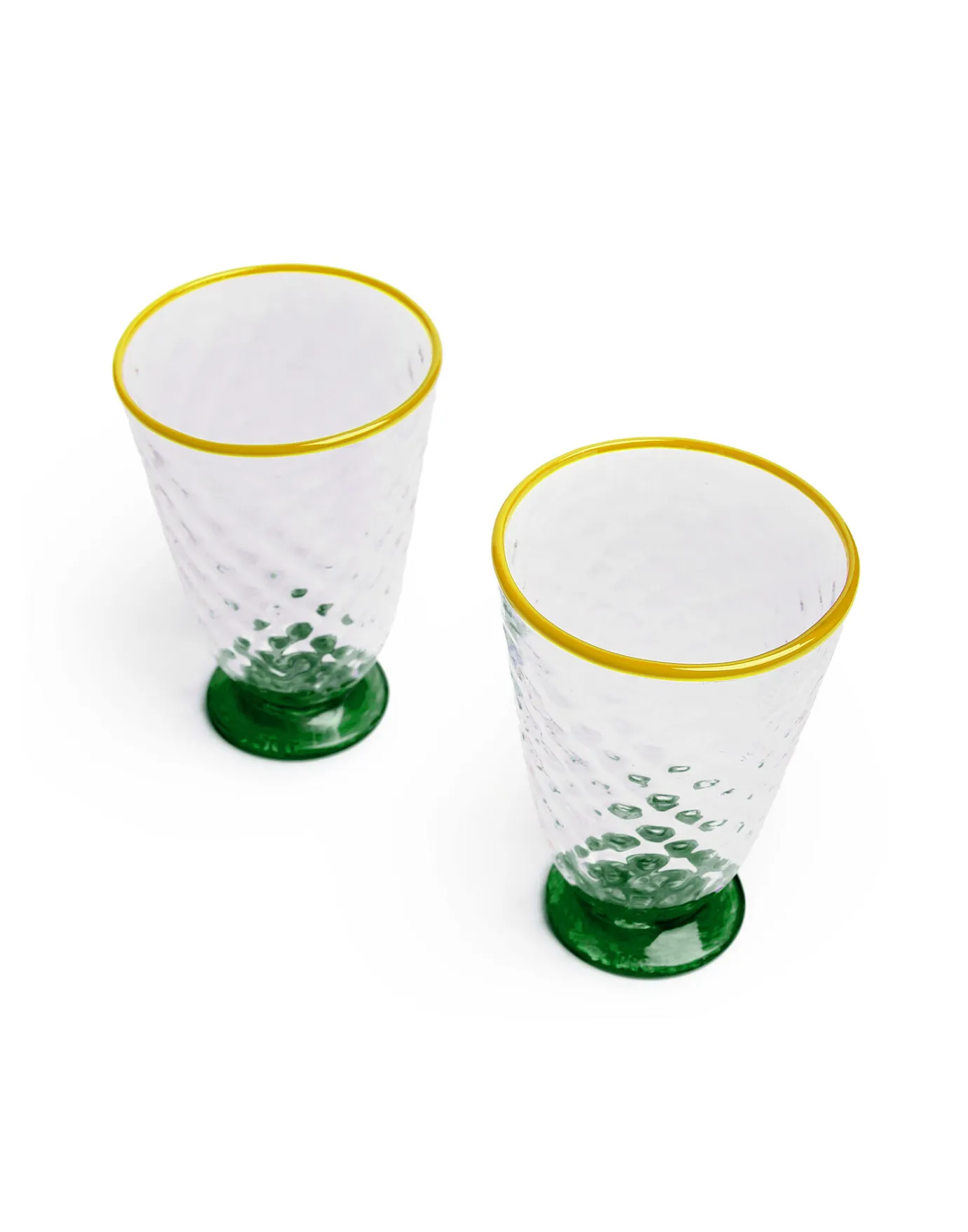 La DoubleJ Quilted Glasses Set Of 2Green in Murano Glass | Verres à Eau | Verres