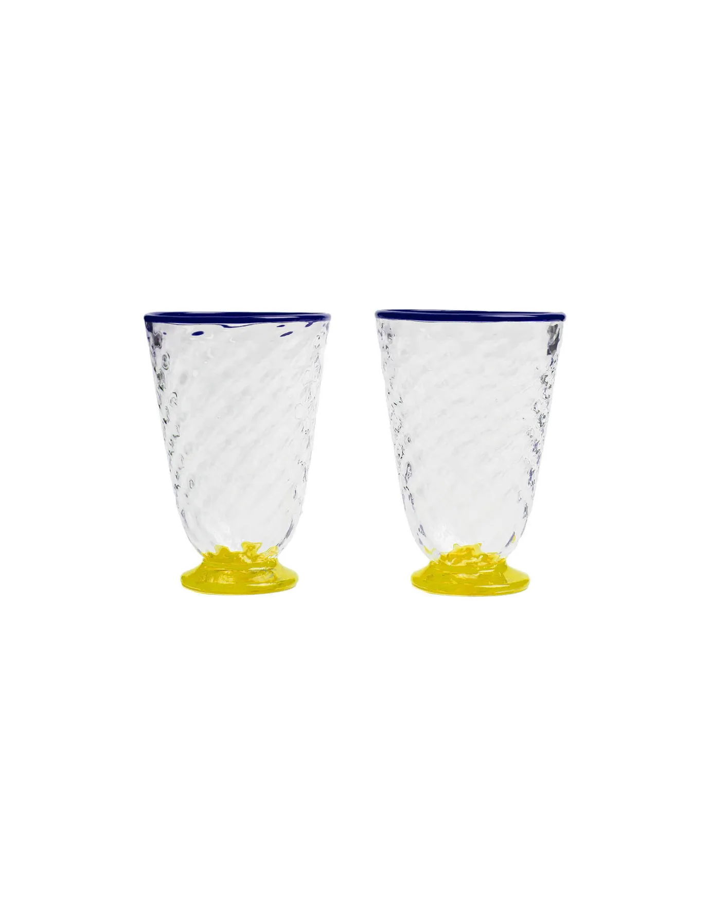 La DoubleJ Quilted Glasses Set Of 2Yellow in Murano Glass | Verres à Eau | Verres