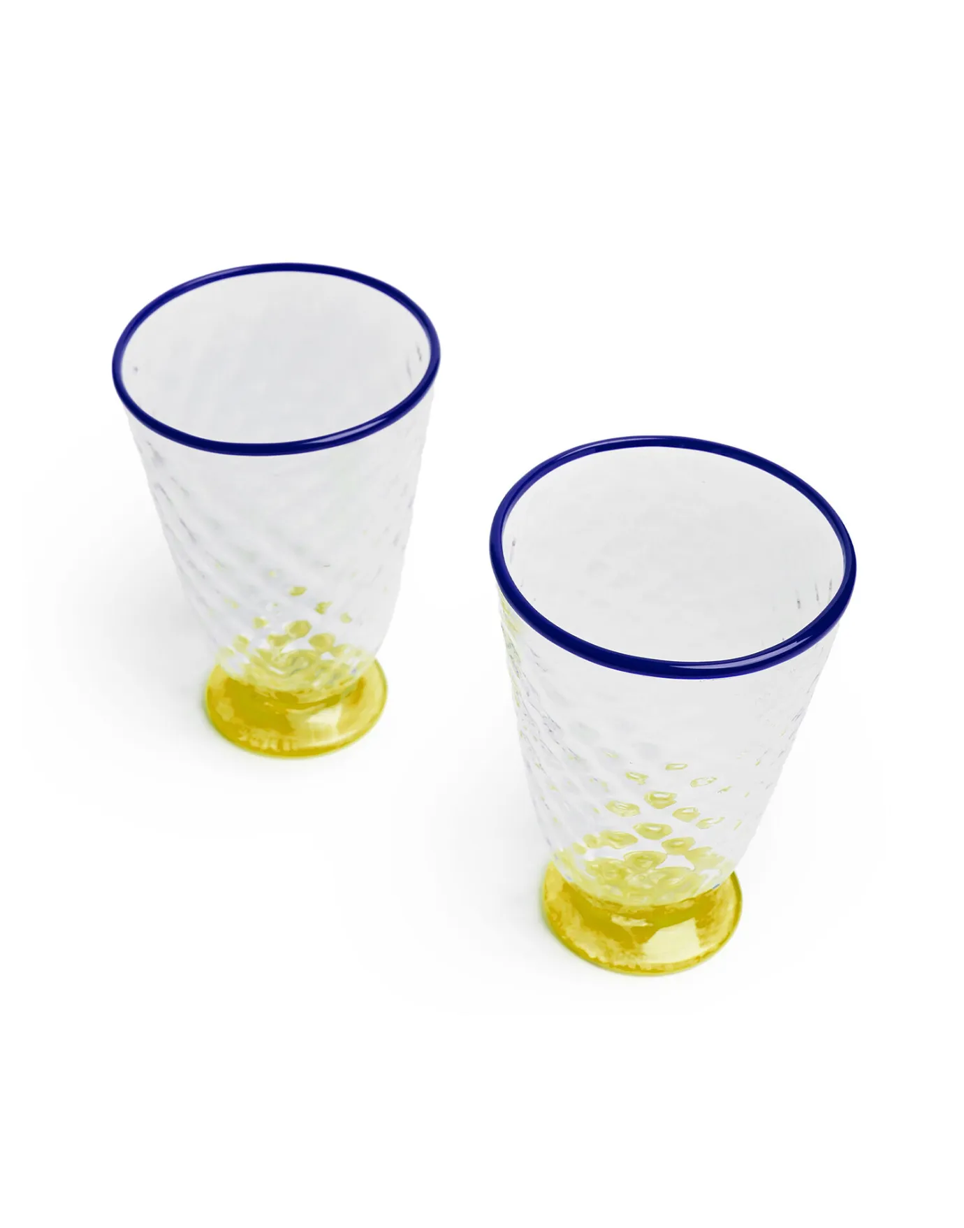 La DoubleJ Quilted Glasses Set Of 2Yellow in Murano Glass | Verres à Eau | Verres