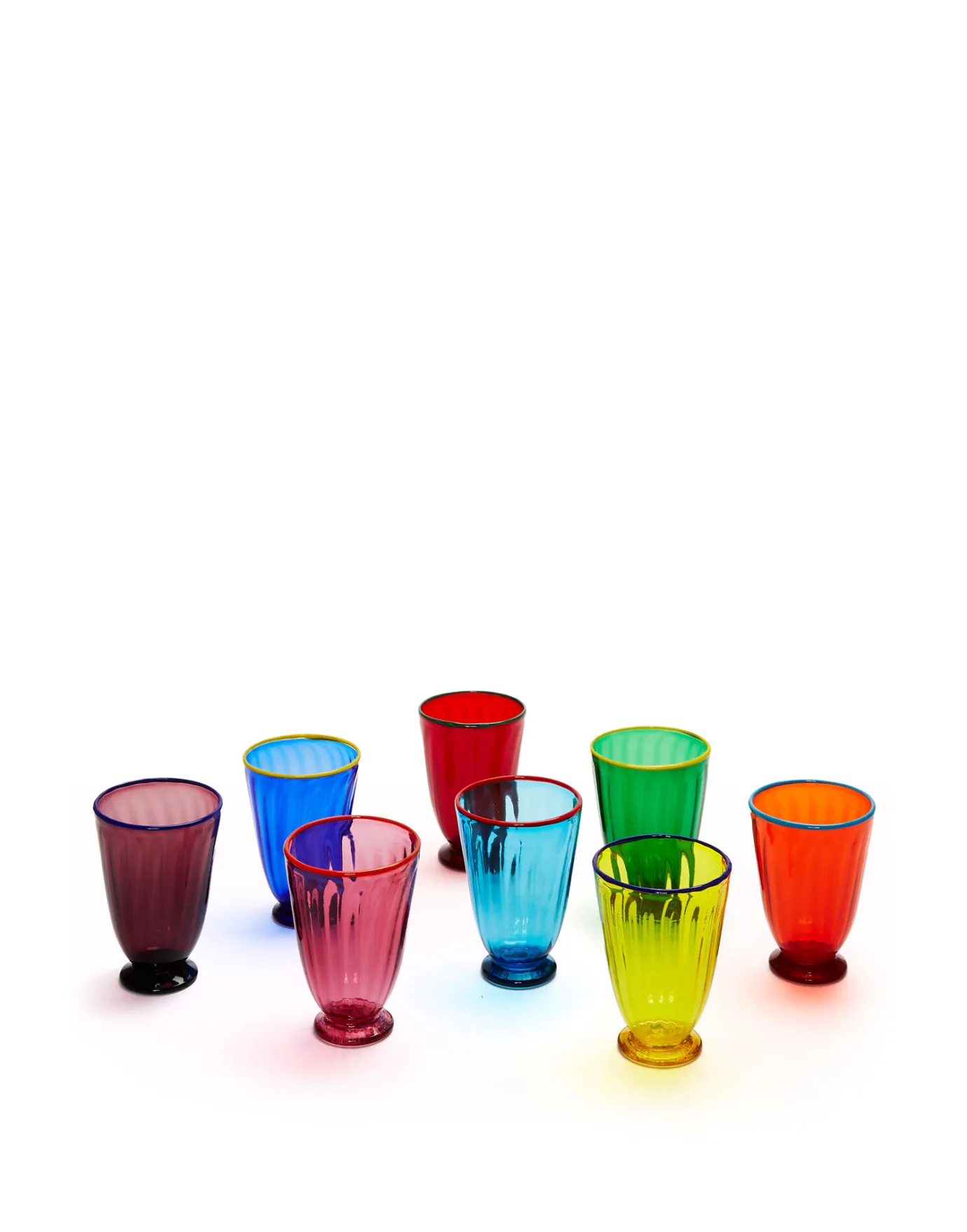 La DoubleJ Rainbow Glass Set of 8Rainbow in Glass | Verres à Eau | Verres