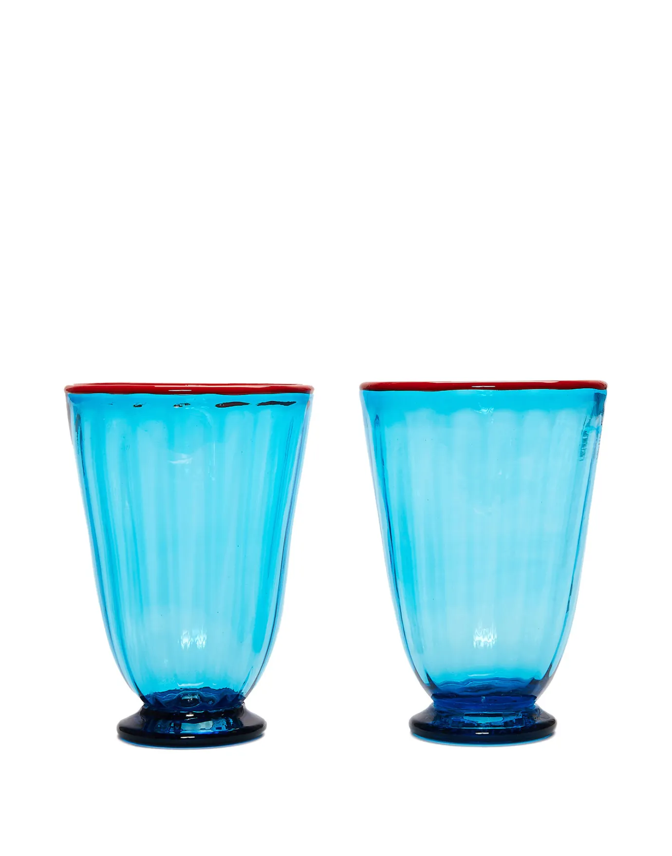 La DoubleJ Rainbow Glass Set of 2Turquoise in Glass | Verres à Eau | Verres