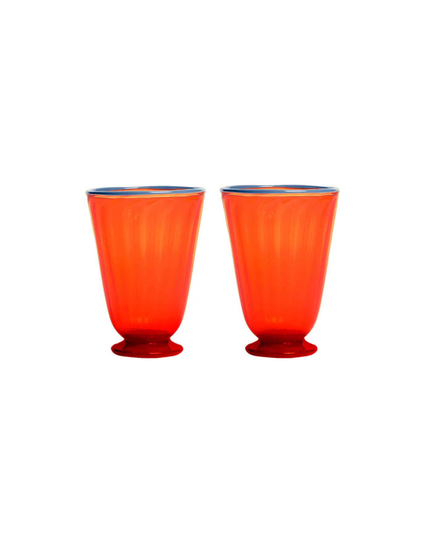 La DoubleJ Rainbow Glasses Set Of 2Orange in Murano Glass | Verres à Eau | Verres