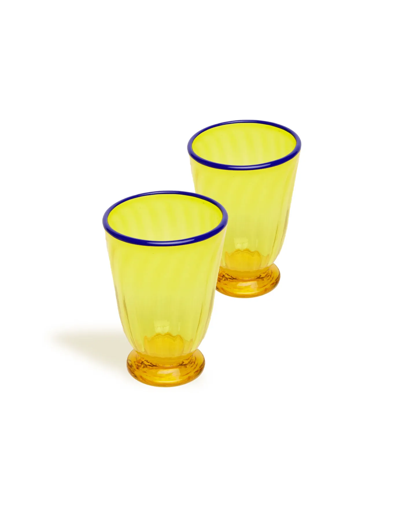 La DoubleJ Rainbow Glasses Set Of 2Yellow in Glass | Verres à Eau | Verres