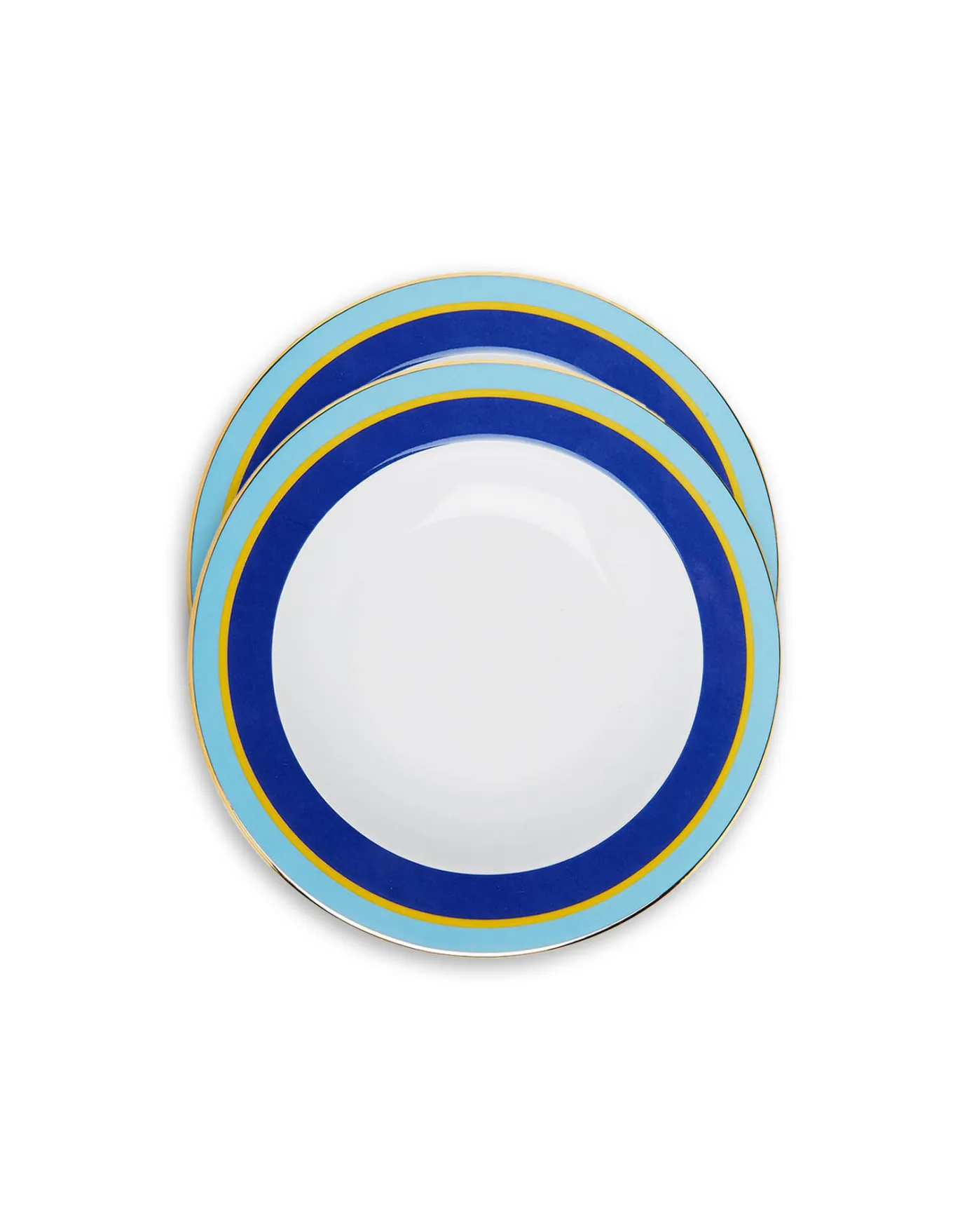 La DoubleJ Soup Plates Set Of 2Rainbow Blue in Porcelain | Assiettes | Table