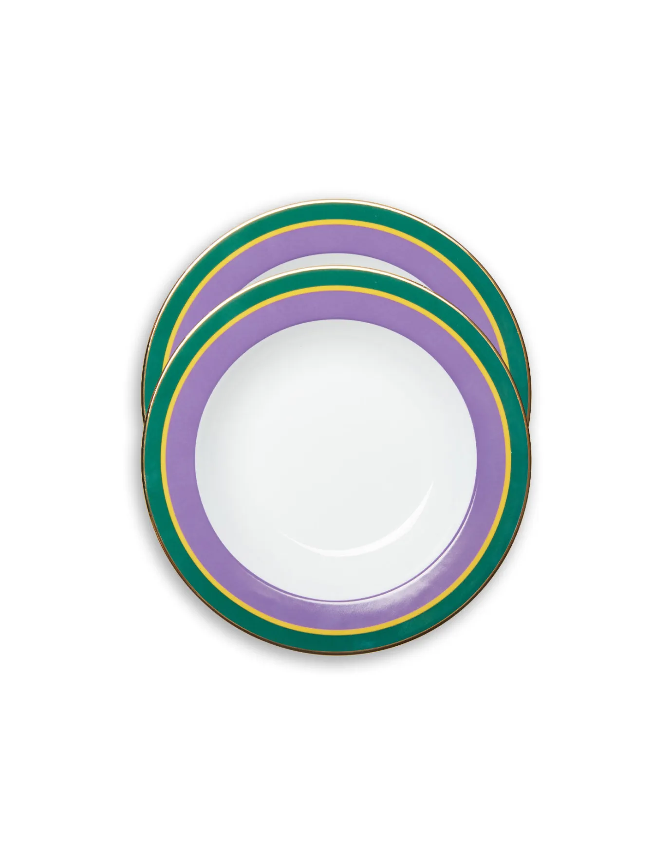 La DoubleJ Soup Plates Set Of 2Rainbow Violet in Porcelain | Assiettes | Table