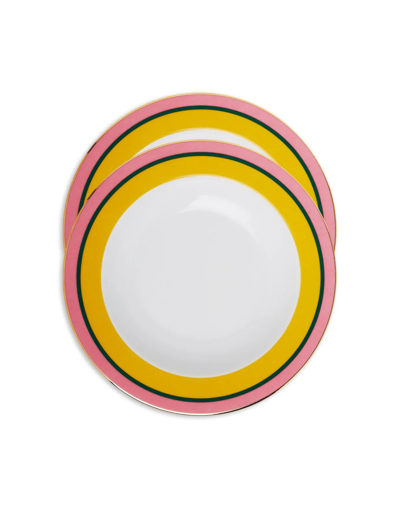 La DoubleJ Soup Plates Set Of 2Rainbow Yellow in Porcelain | Assiettes | Table