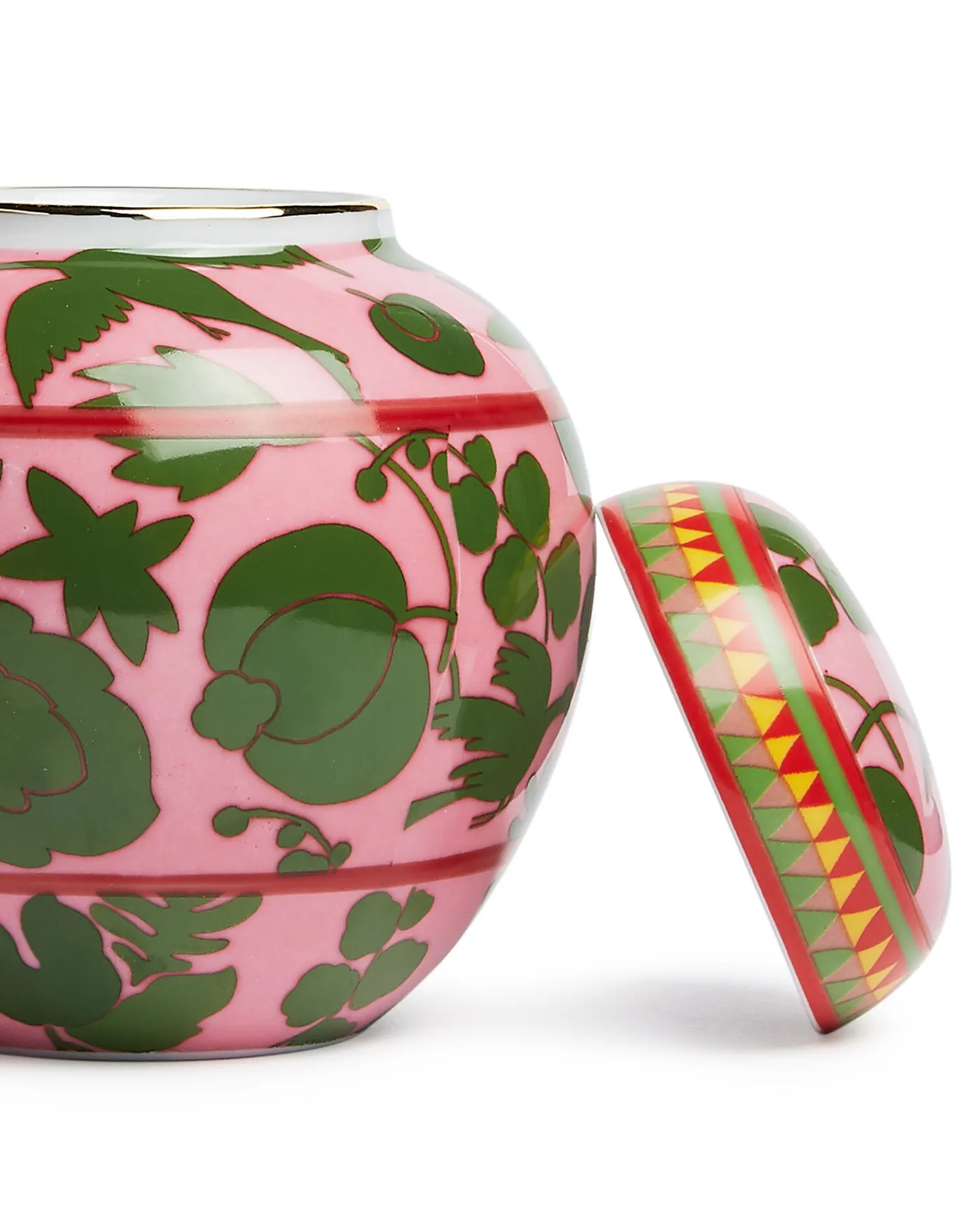 La DoubleJ Tea JarWildbird Rosa/Verde in Porcelain | Vases | Décoration