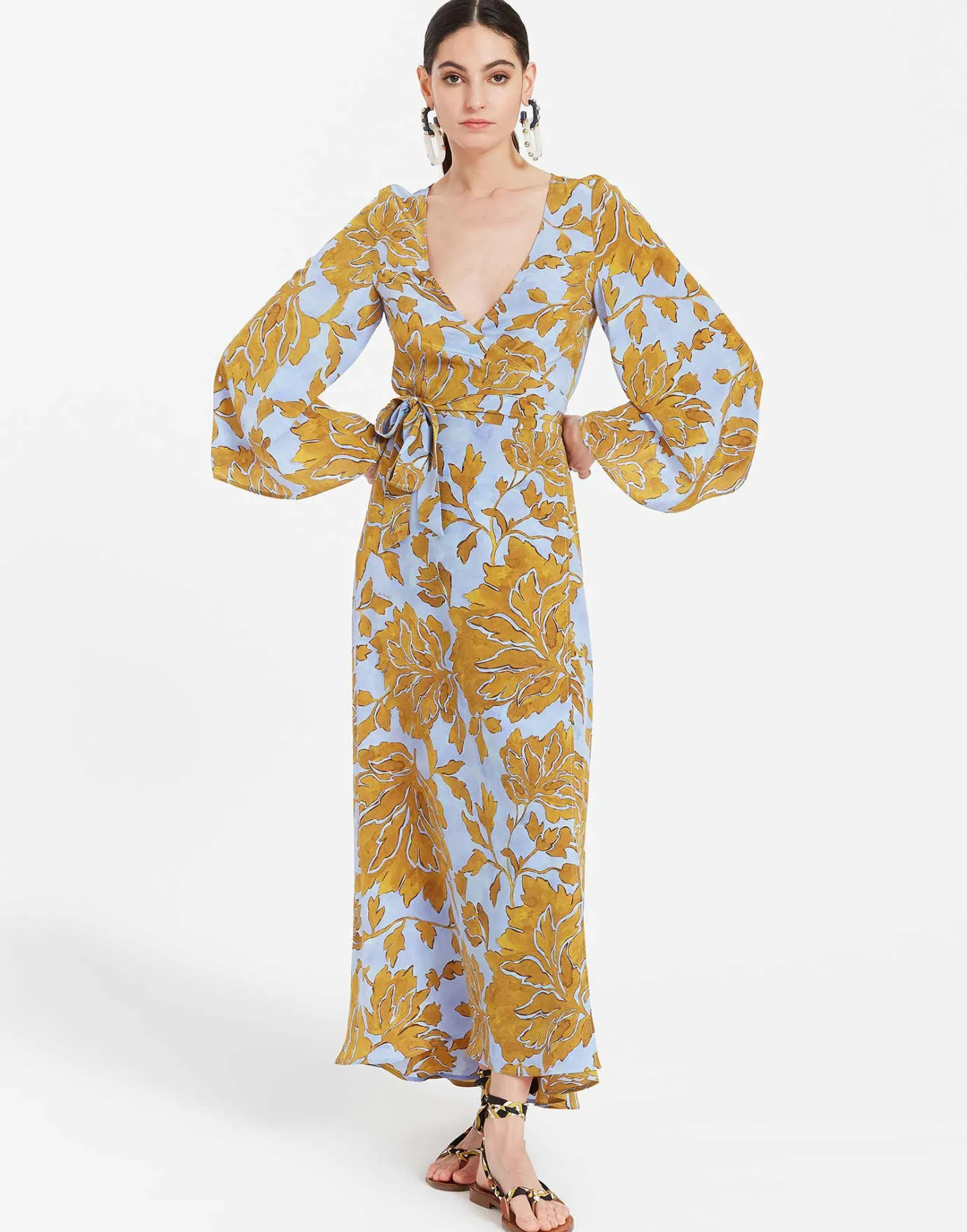 La DoubleJ The Wrap DressTangle Light Blue in Crepe De Chine | Robes | READY TO WEAR