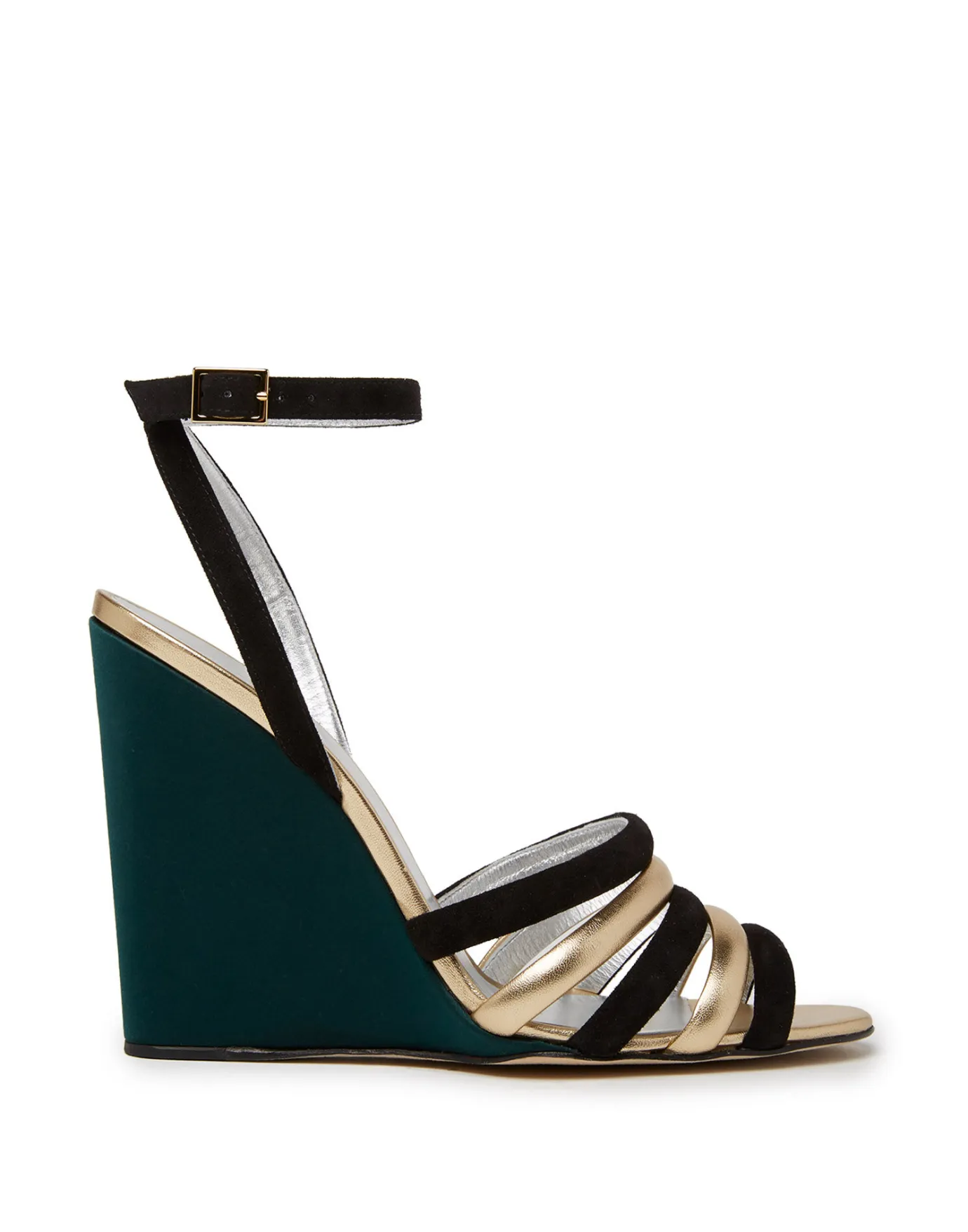 La DoubleJ Tones WedgeSolid Green in Raso | Chaussures | ACCESSORIES