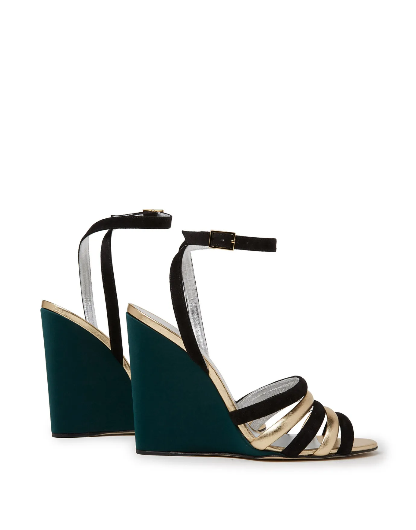 La DoubleJ Tones WedgeSolid Green in Raso | Chaussures | ACCESSORIES