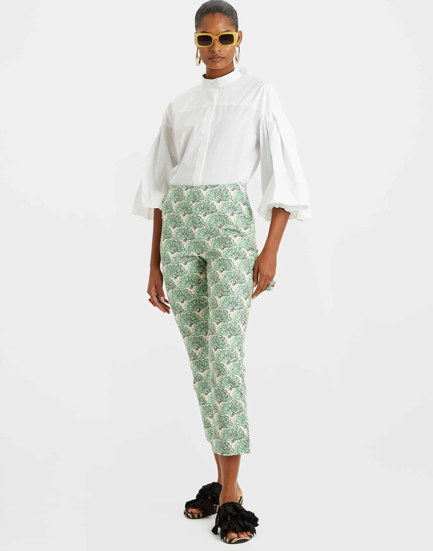 La DoubleJ Torero PantsFans Mint in Shot Cotton | Pantalon Et Short | READY TO WEAR