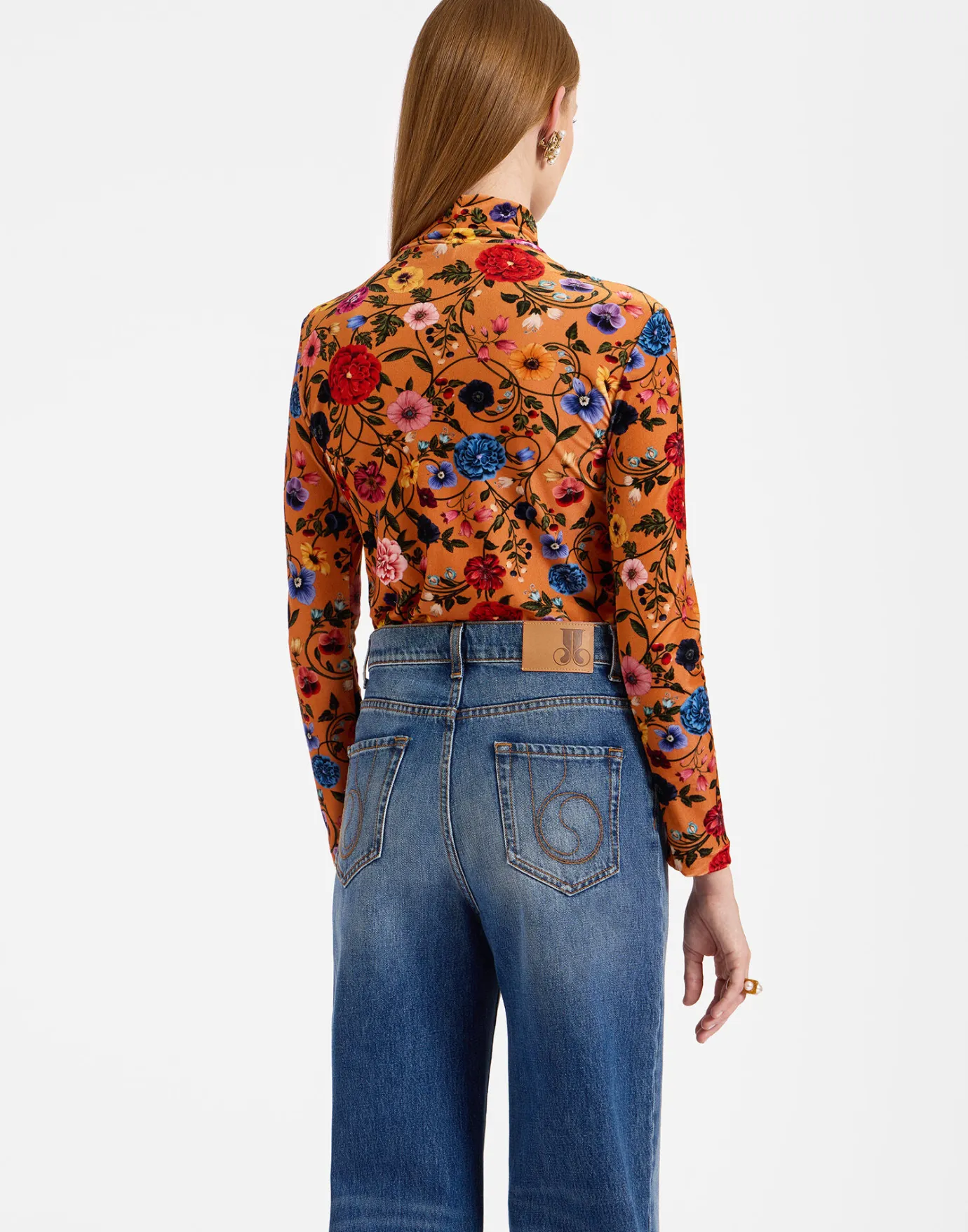 La DoubleJ TurtleneckBotticelli Rust in Velvet Stretch | Chemises Et Tops | READY TO WEAR