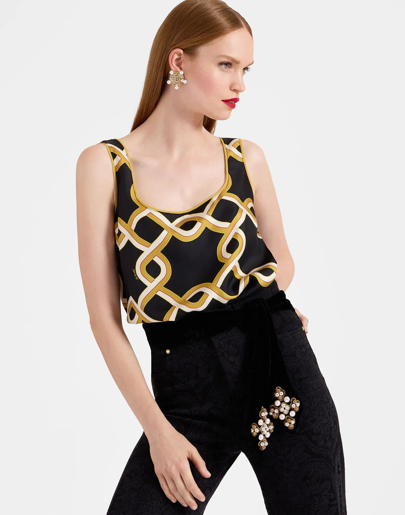 La DoubleJ Twirl TopTackle Black in Silk Twill | Chemises Et Tops | READY TO WEAR