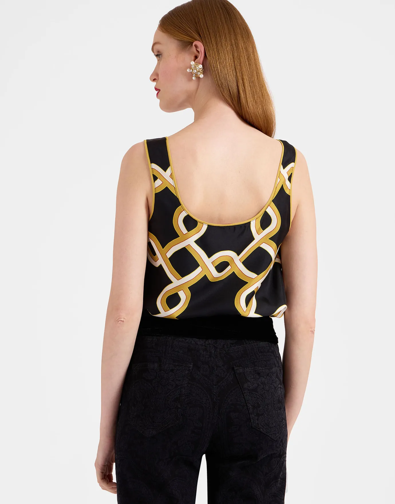 La DoubleJ Twirl TopTackle Black in Silk Twill | Chemises Et Tops | READY TO WEAR