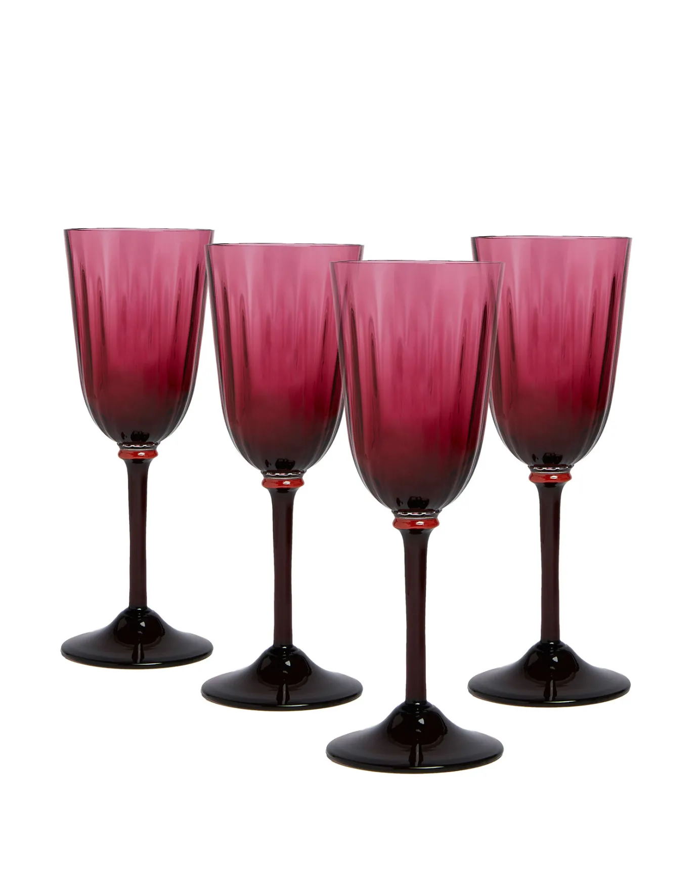 La DoubleJ Wine Glass Set of 4Fuxia in Murano Glass | Verres à Eau | Verres