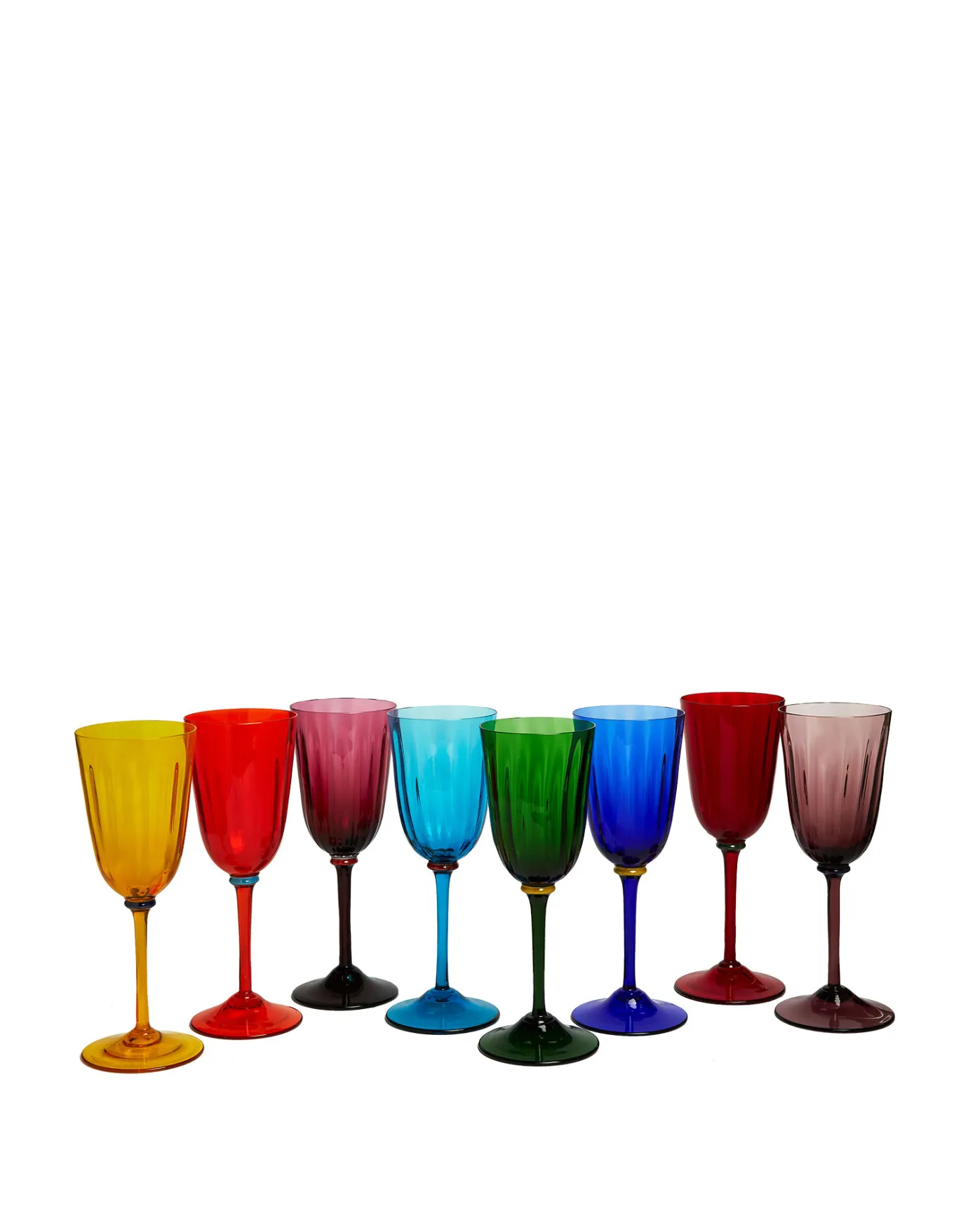 La DoubleJ Wine Rainbow Glasses Set Of 8Rainbow in Murano Glass | Verres à Eau | Verres