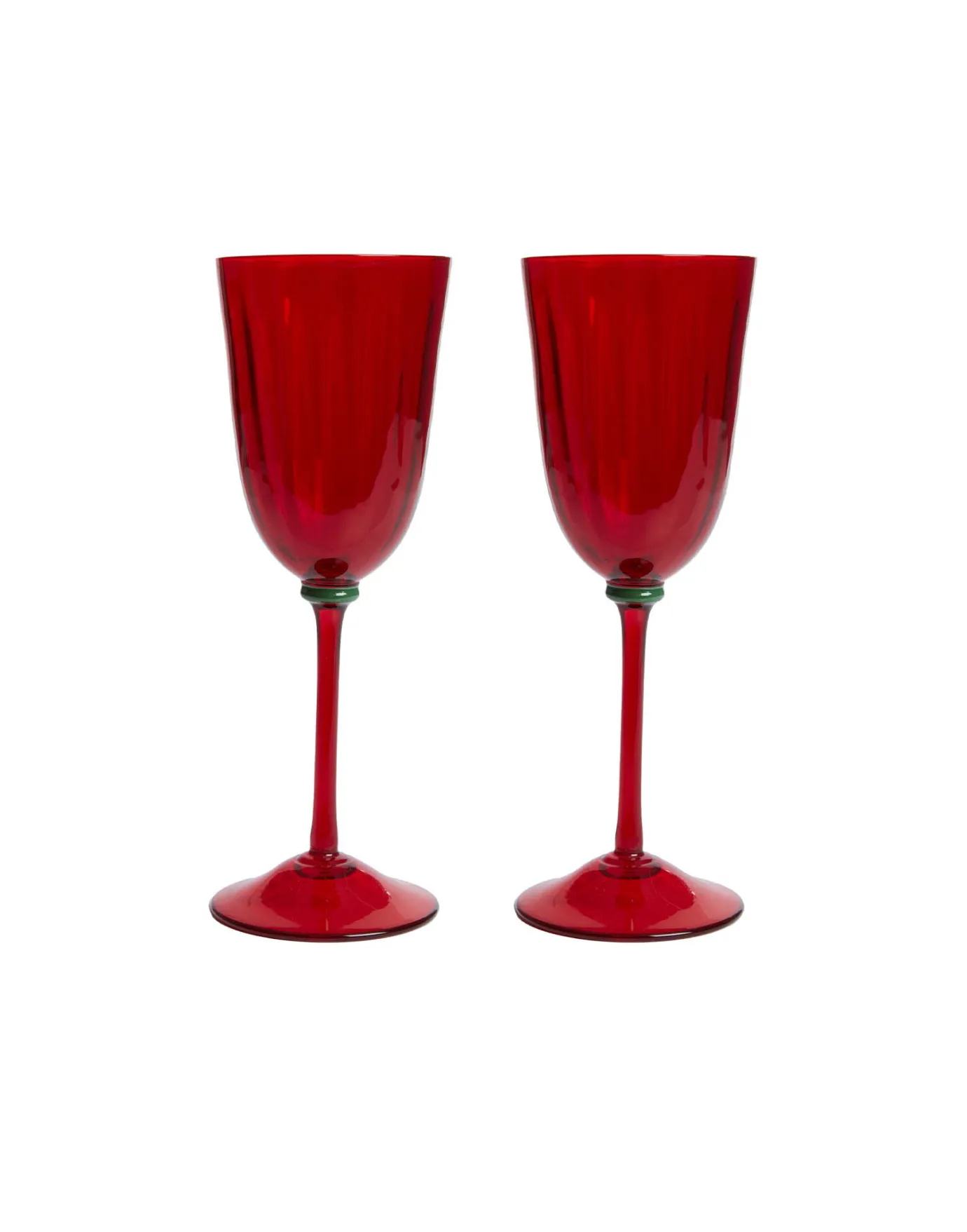 La DoubleJ Wine Rainbow Glasses Set Of 2Red in Murano Glass | Verres à Eau | Verres