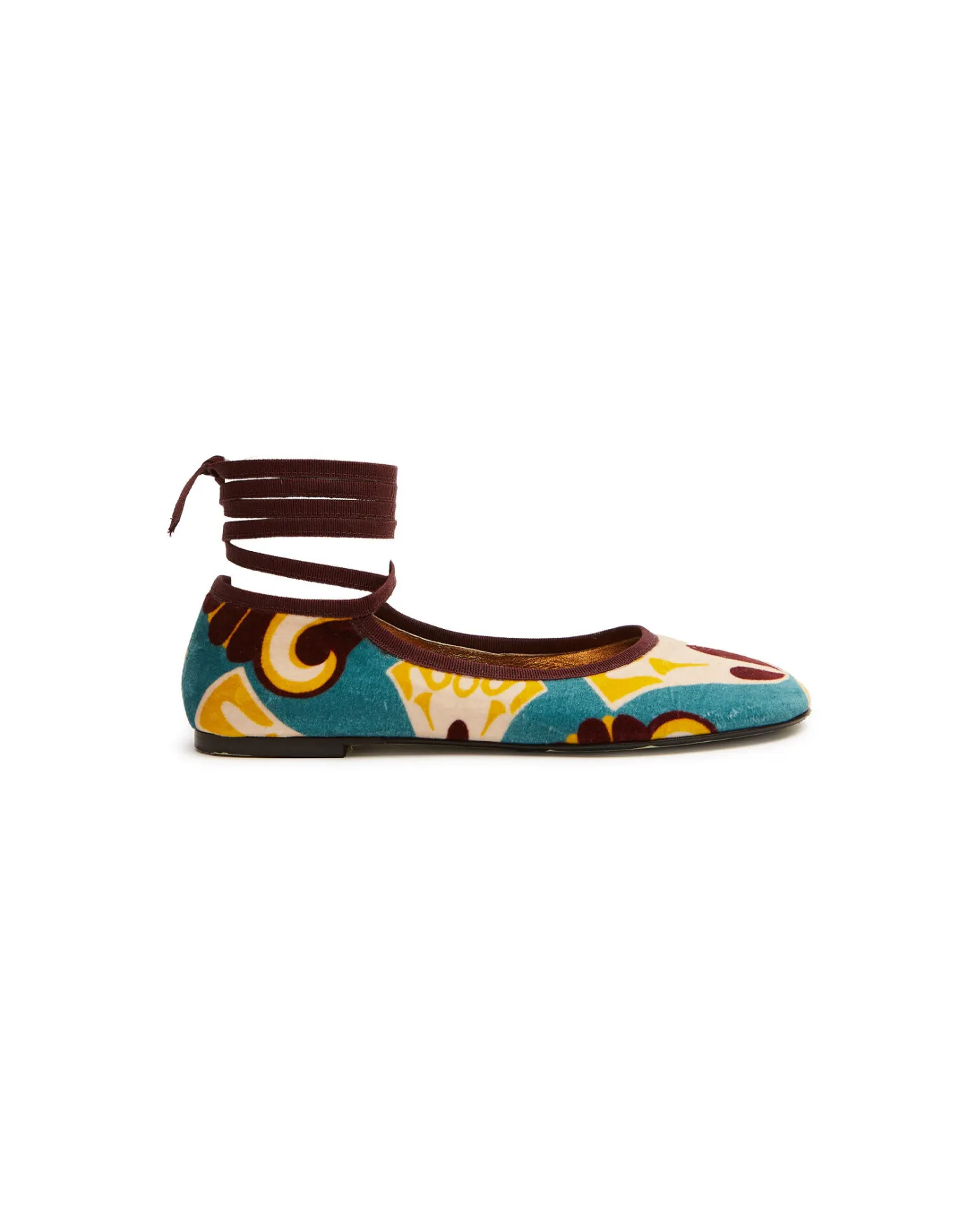 La DoubleJ Winter Ballerina FlatsDendera Light Blue in Cotton Velvet | Chaussures | ACCESSORIES